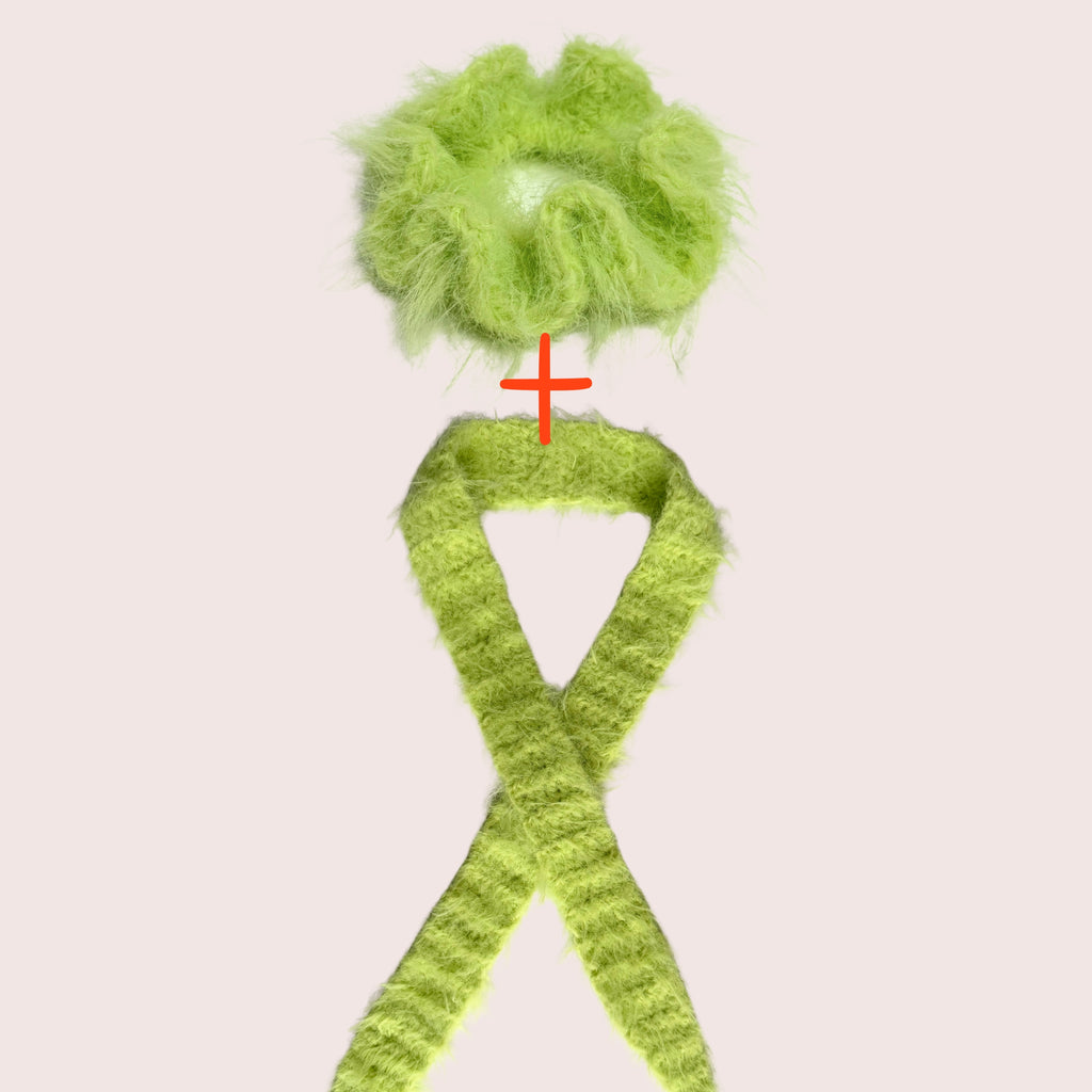 Fuzzy Set | Schal & Scrunchie zum Vorteilspreis | Lime