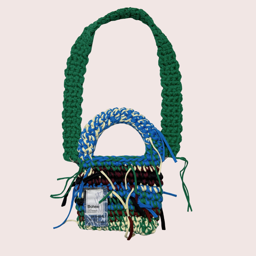 Crochet B-BAG aus recyceltem T-Shirt-Garn | beige, braun, blau, grün, schwarz