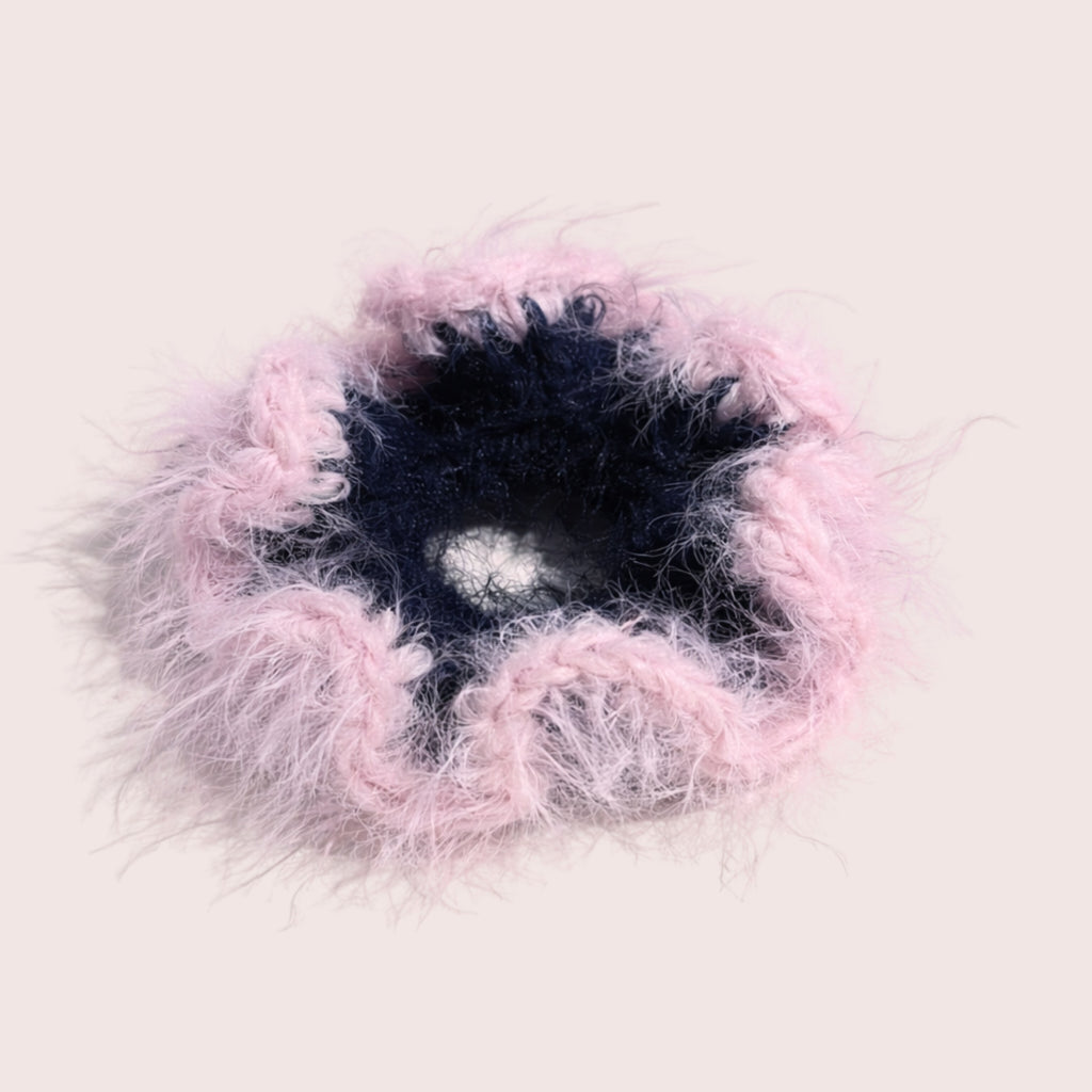Fuzzy Loop Duo | gehäkeltes Haargummi aus Merino Wollmix