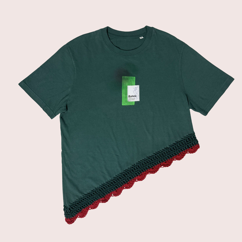 Upcycling Artwear | Relaxed T-Shirt | Grün / Rot | M