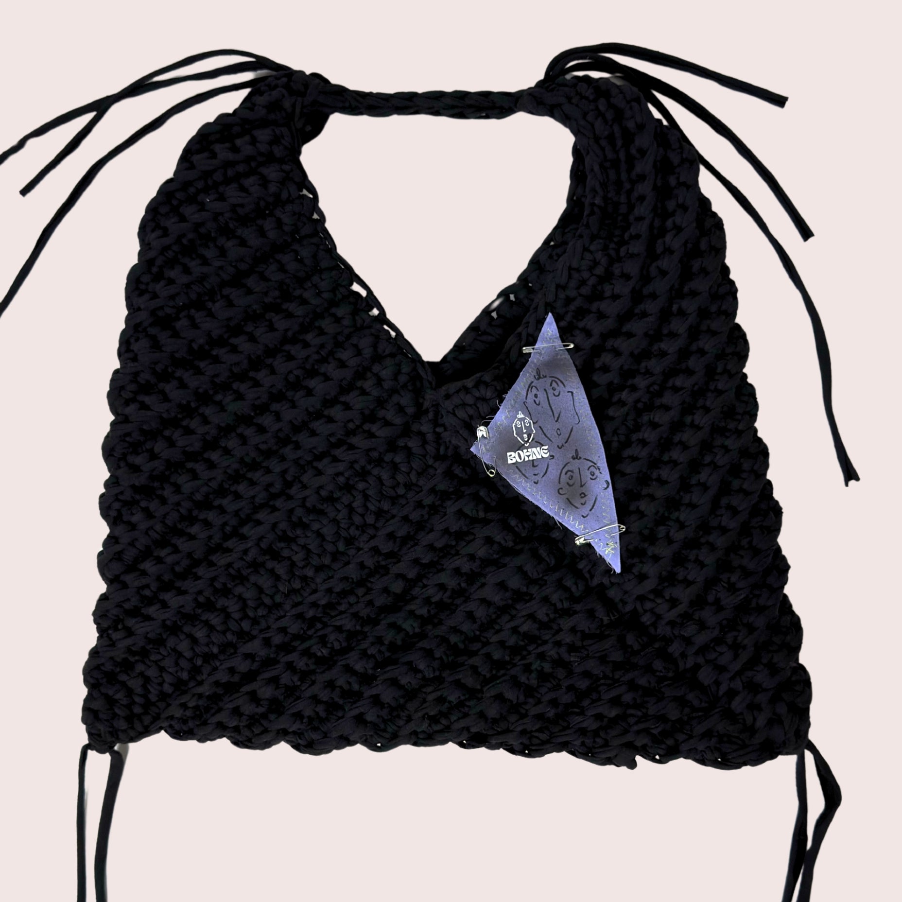TRIA Midnight XL | handgehäkelte Tasche aus Recyclinggarn