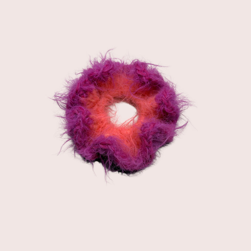 Fuzzy Loop Duo | gehäkeltes Haargummi aus Merino Wollmix