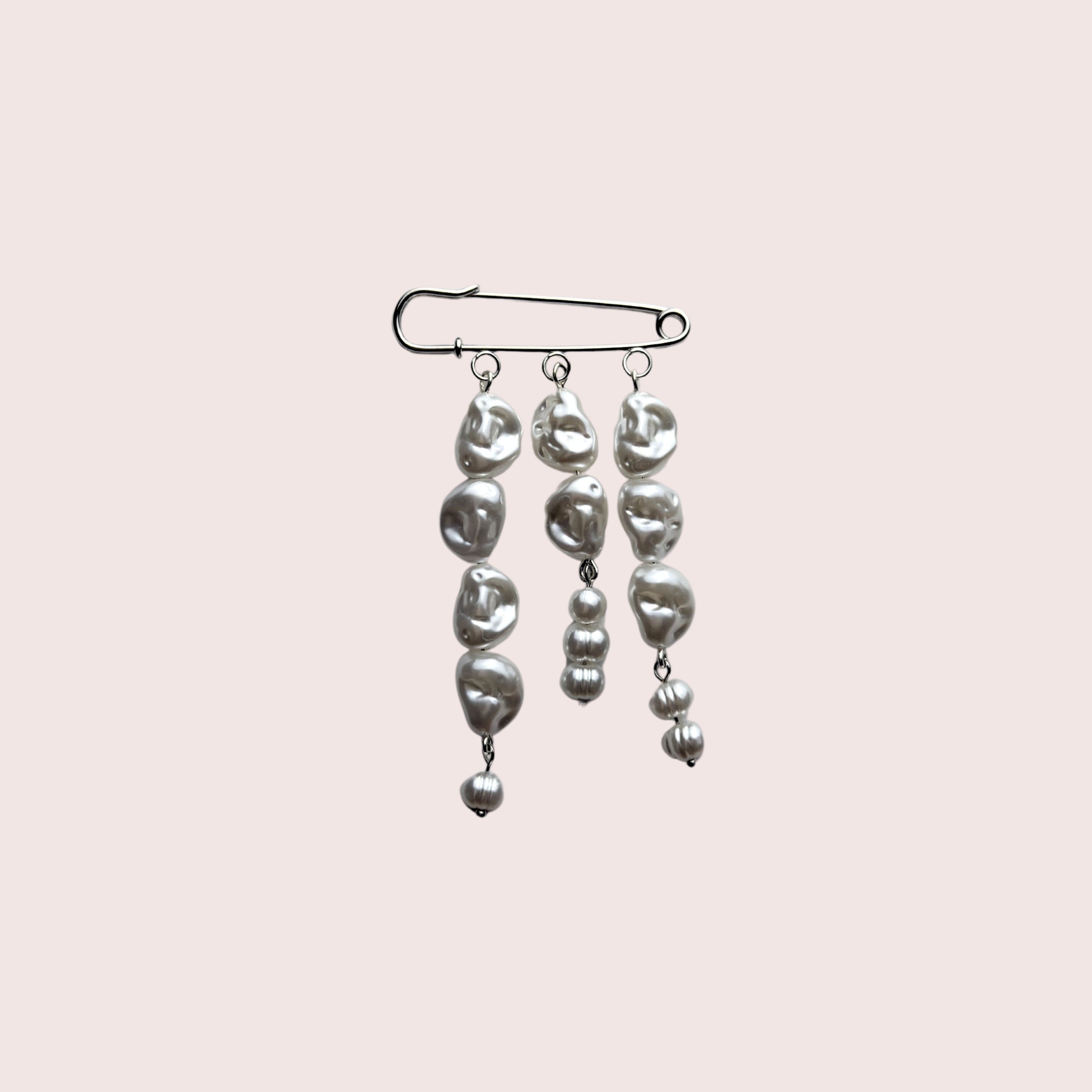 Triple Pin | Perlenbrosche silber