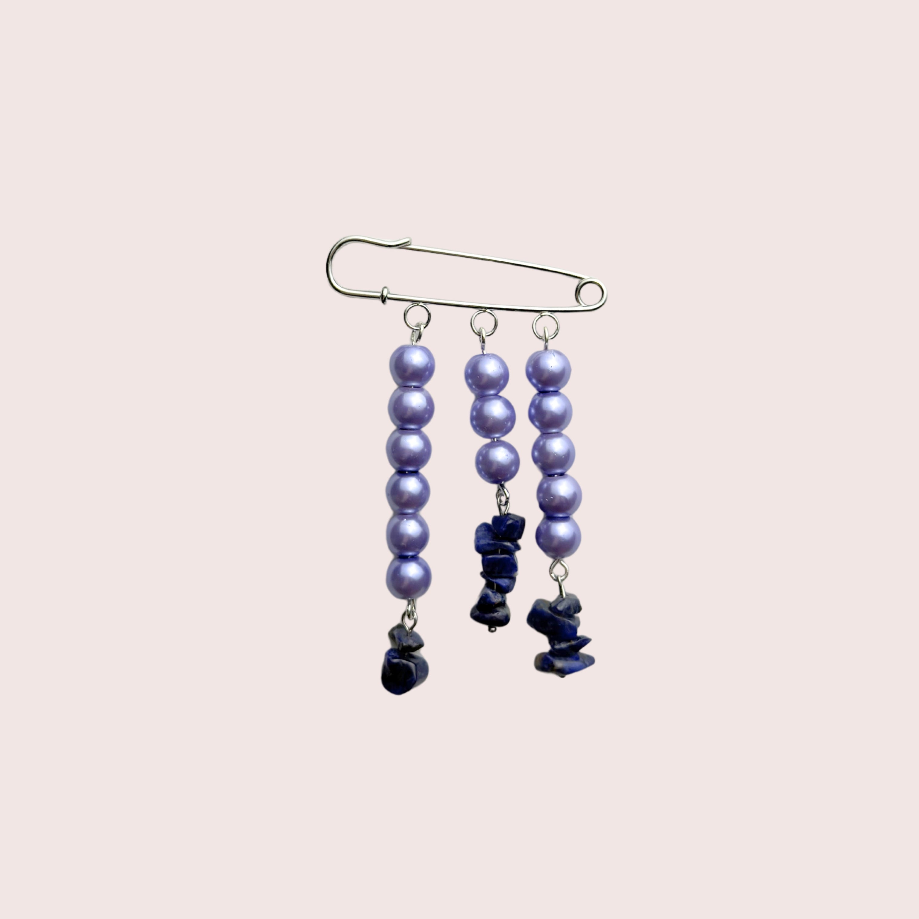 Triple Pin | Perlenbrosche silber