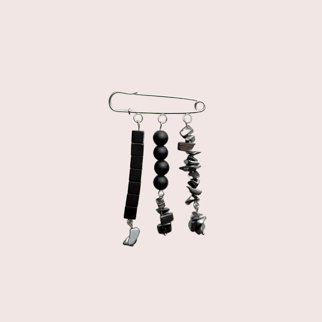 Triple Pin | Perlenbrosche silber