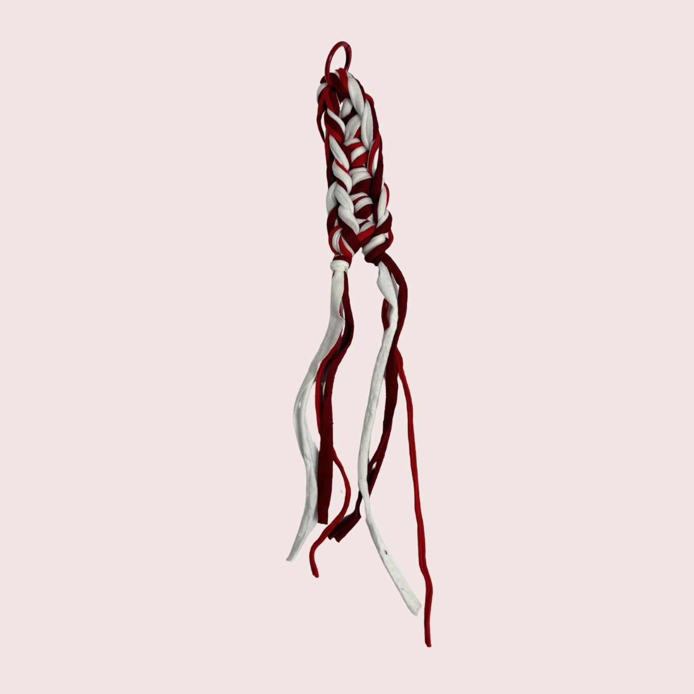 3 gehäkelte Anhänger aus recyceltem T-Shirt Garn