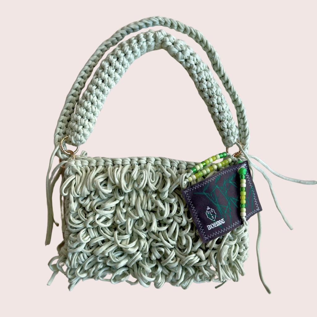 SWAY Mint | handgehäkelte Tasche aus Recyclinggarn
