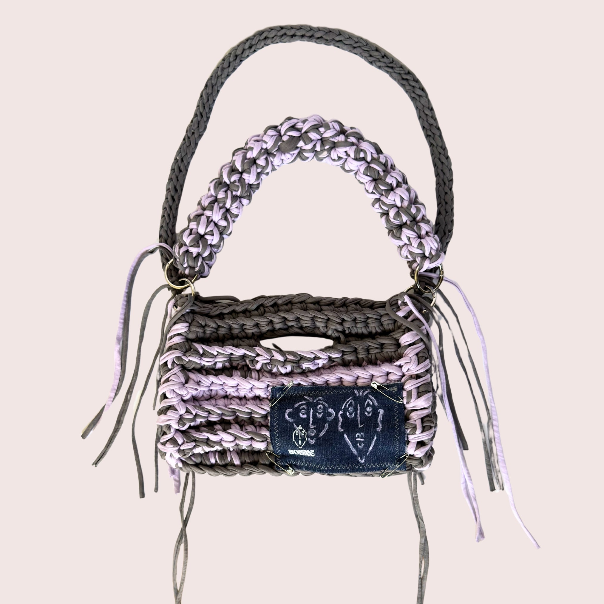 MODUL Lilac | handgehäkelte Tasche aus Recyclinggarn