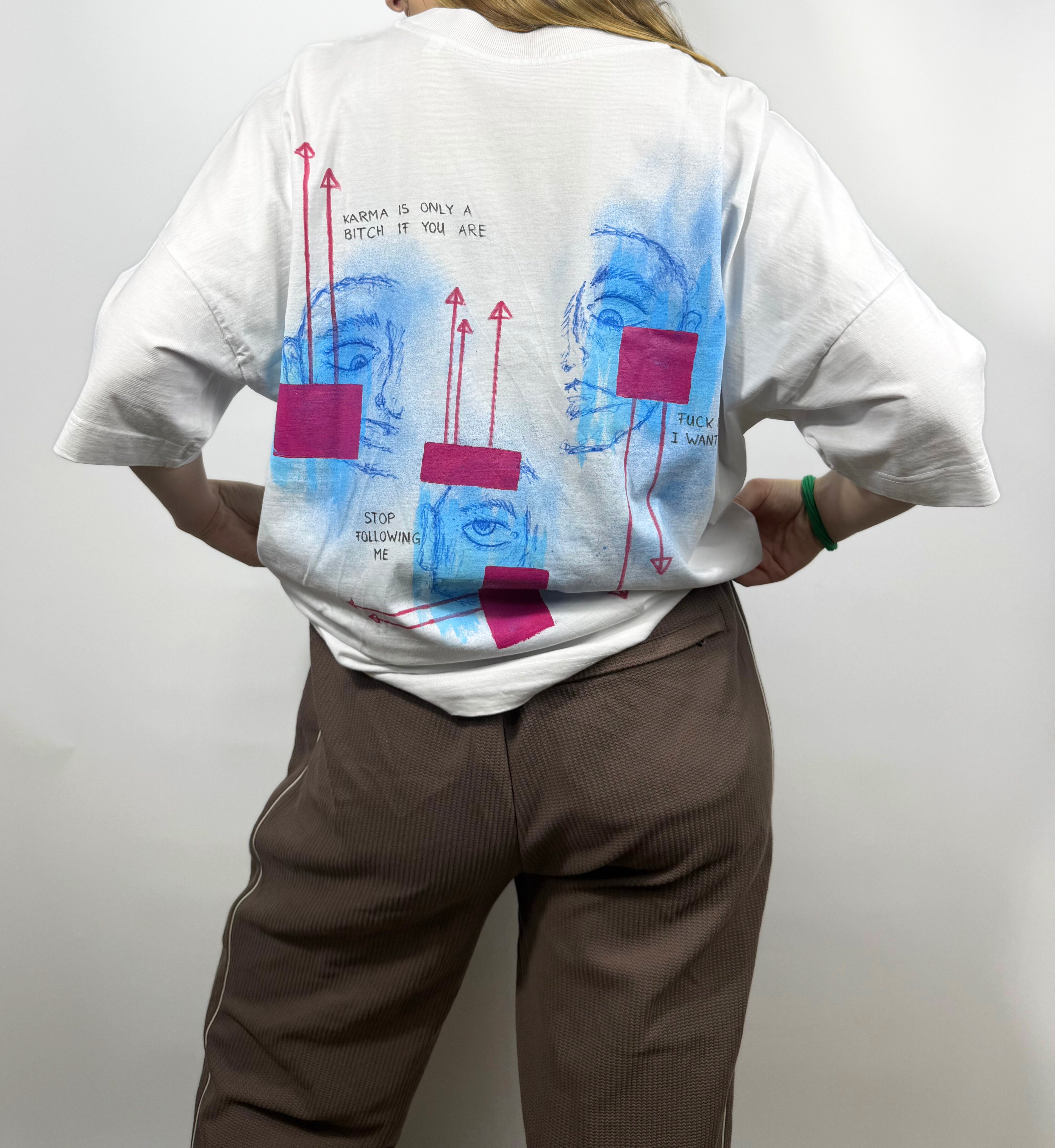 Handbemaltes T-Shirt aus Bio-Baumwolle | XL