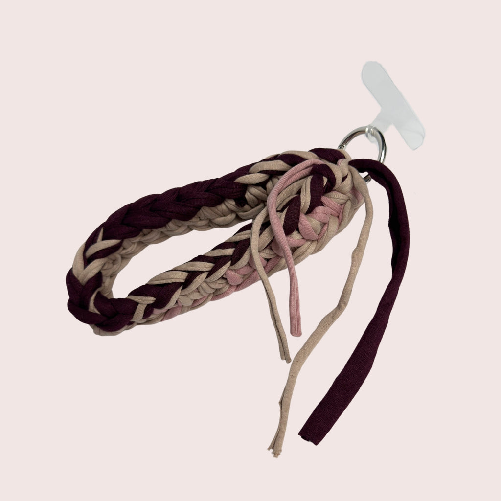 Handgehäkelter Handygurt aus recyceltem T-Shirt-Garn | Unikat