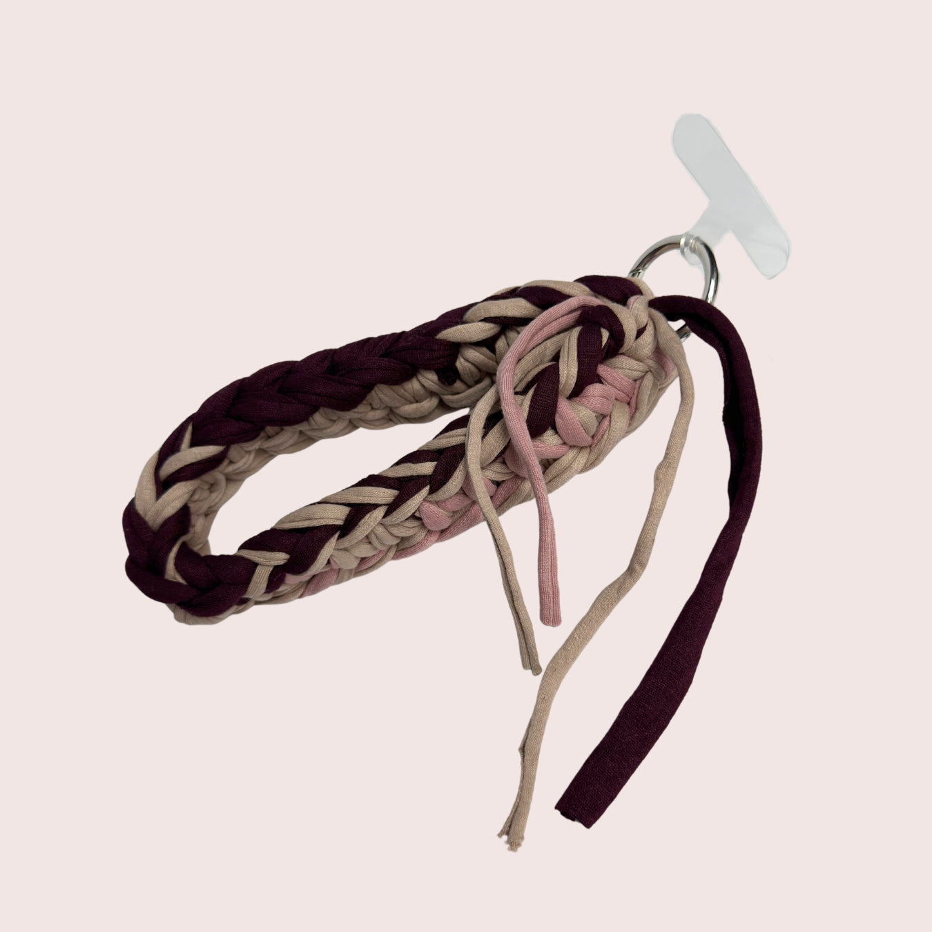 Handgehäkelter Handygurt aus recyceltem T-Shirt-Garn | Unikat