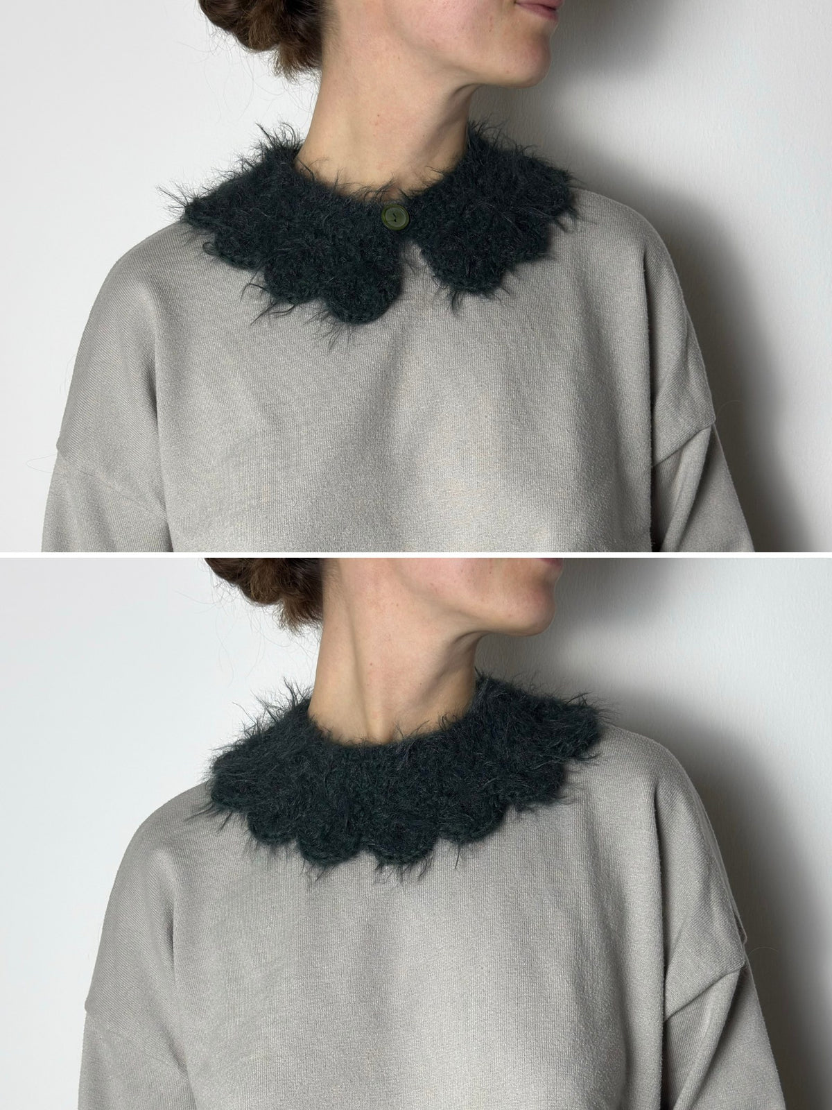 Fuzzy Collar | gehäkelter Kragen aus Merino Wollmix