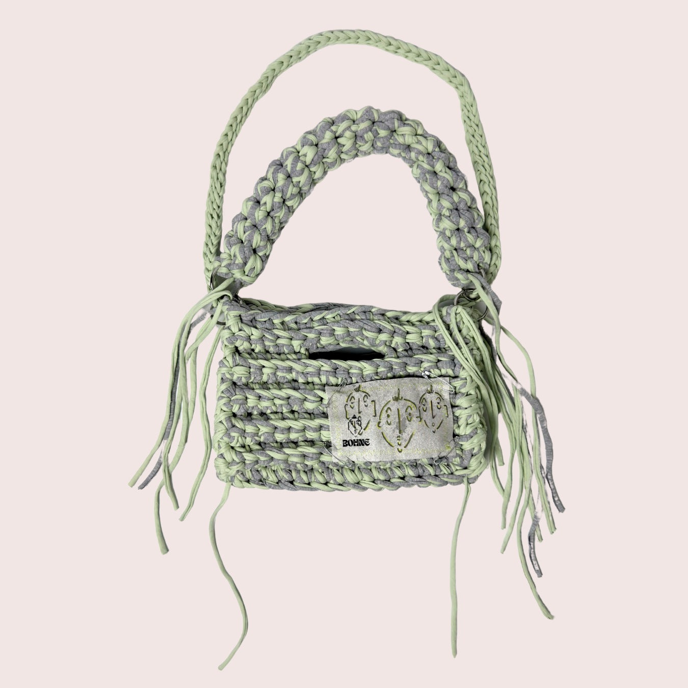 MODUL Mint | handgehäkelte Tasche aus Recyclinggarn