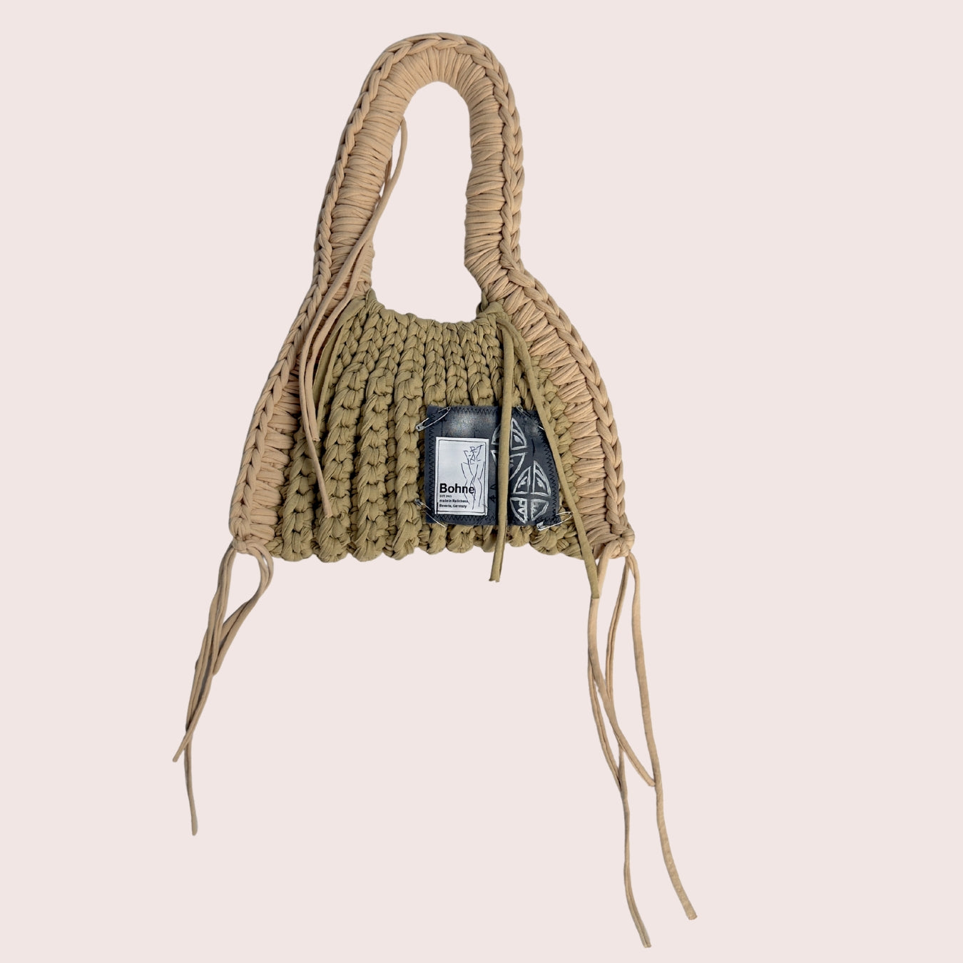 Crochet B-BAG aus recyceltem T-Shirt-Garn | beige
