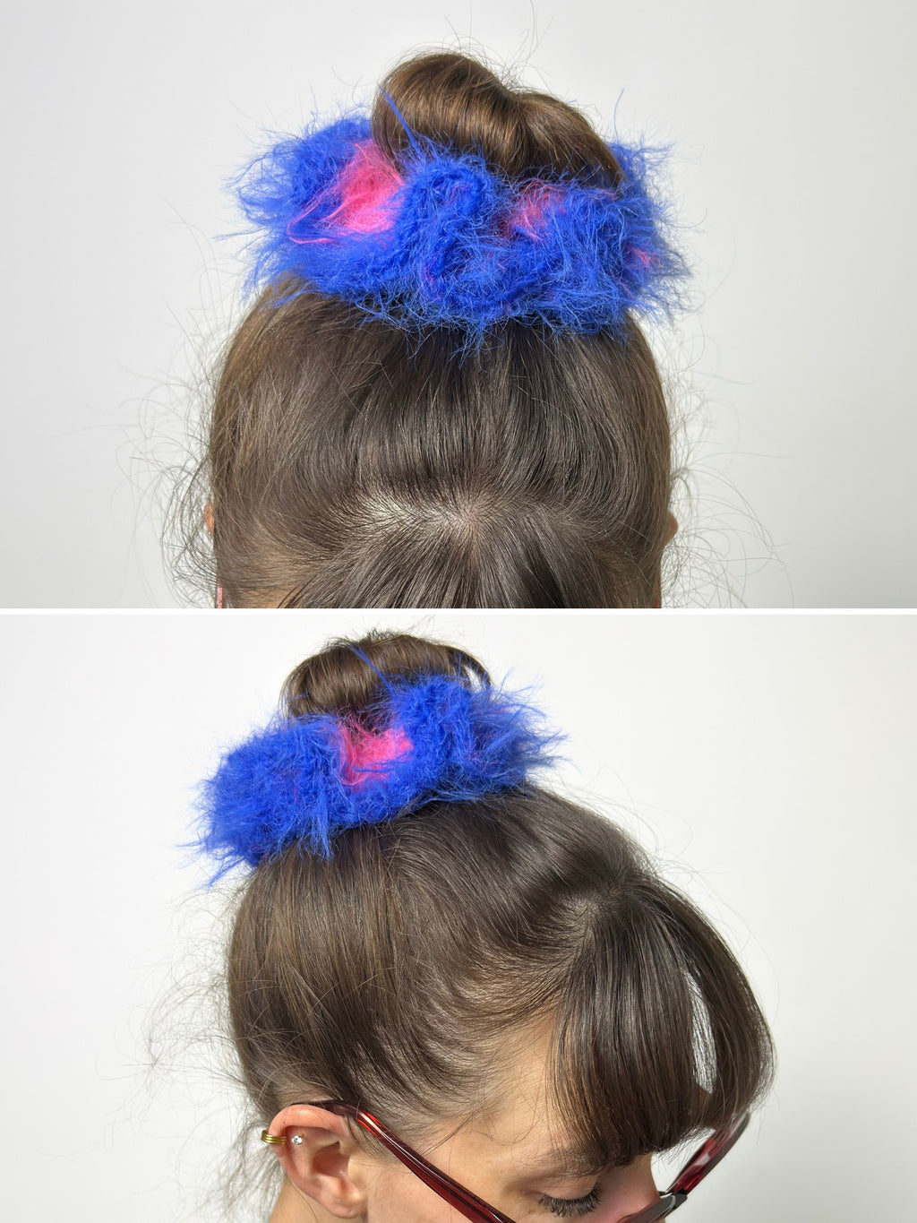 Fuzzy Loop Duo | gehäkeltes Haargummi aus Merino Wollmix