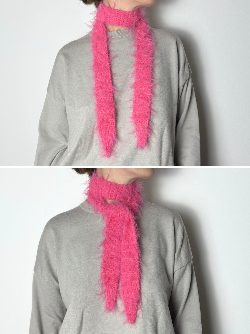 Fuzzy Mellow | handgehäkelter Schal aus Merino Wollmix