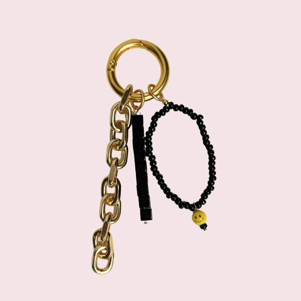 Schlüsselanhänger, Taschenanhänger, Hosenanhänger, Accessoires mit Perlen in gold Nr.2