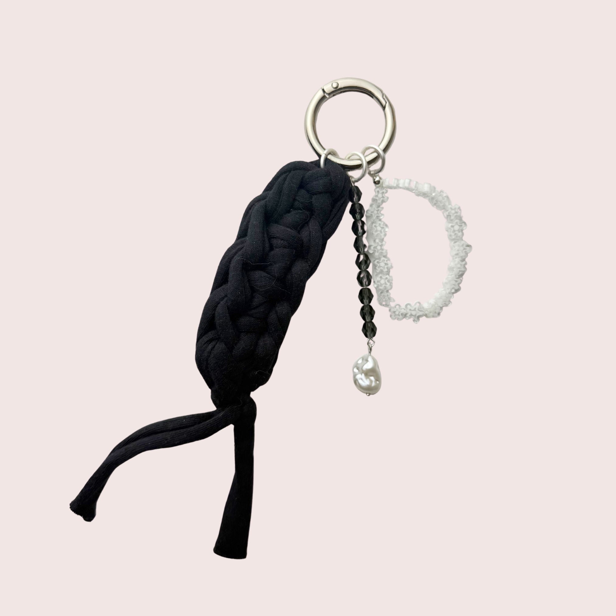 Schlüsselanhänger, Taschenanhänger, Hosenanhänger, Accessoires mit Perlen in silber Nr.6