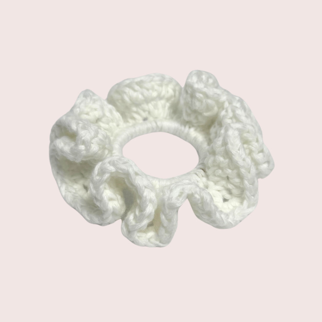 gehäkelter Haargummi aus Baumwolle in weiss | farbe:offwhite|typ:produkt