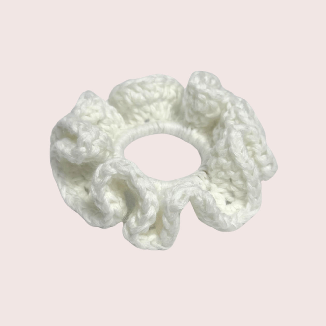 gehäkelter Haargummi aus Baumwolle in weiss | farbe:offwhite|typ:produkt