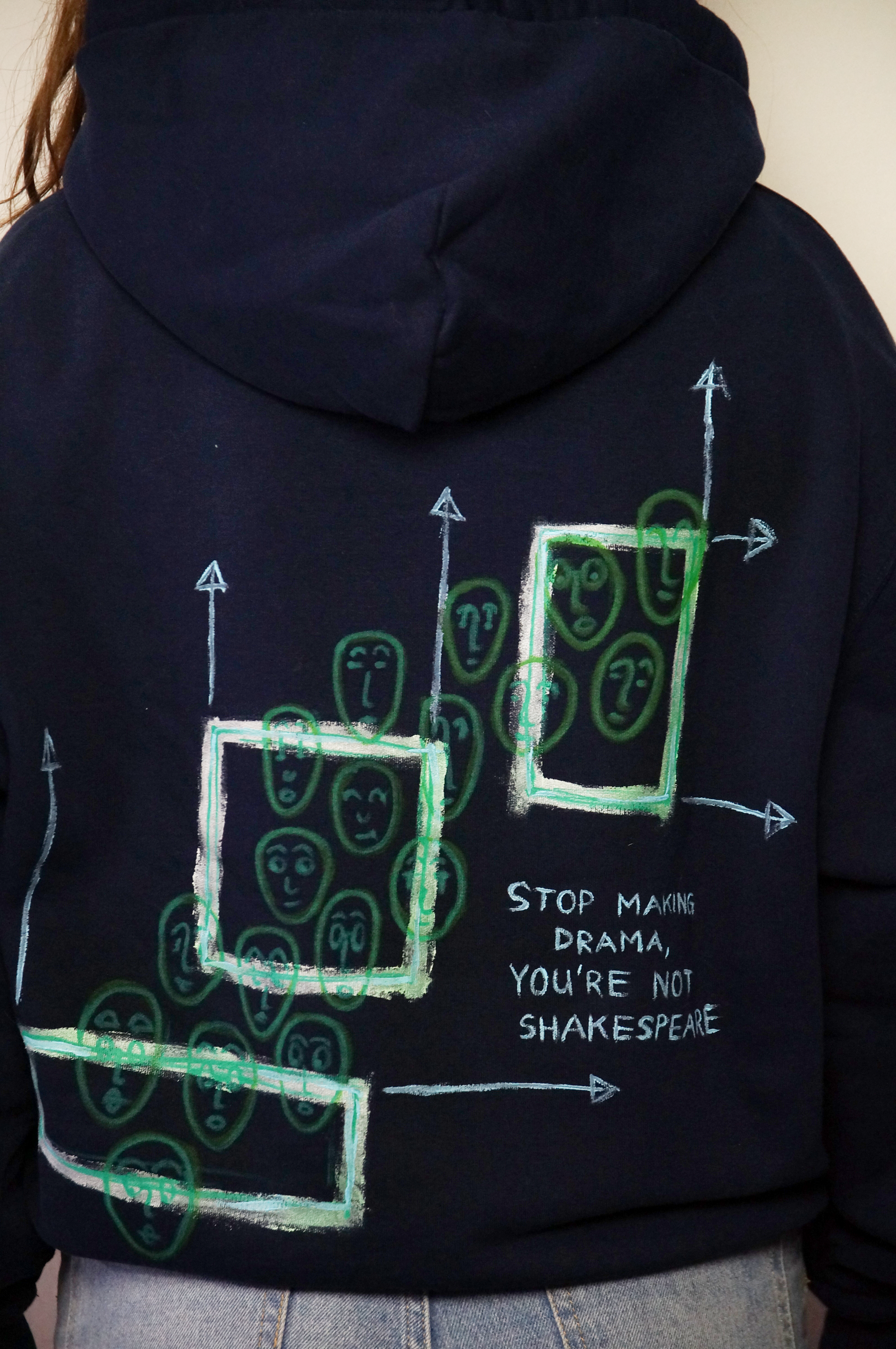 Handbemalter Hoodie aus Bio-Baumwolle | S