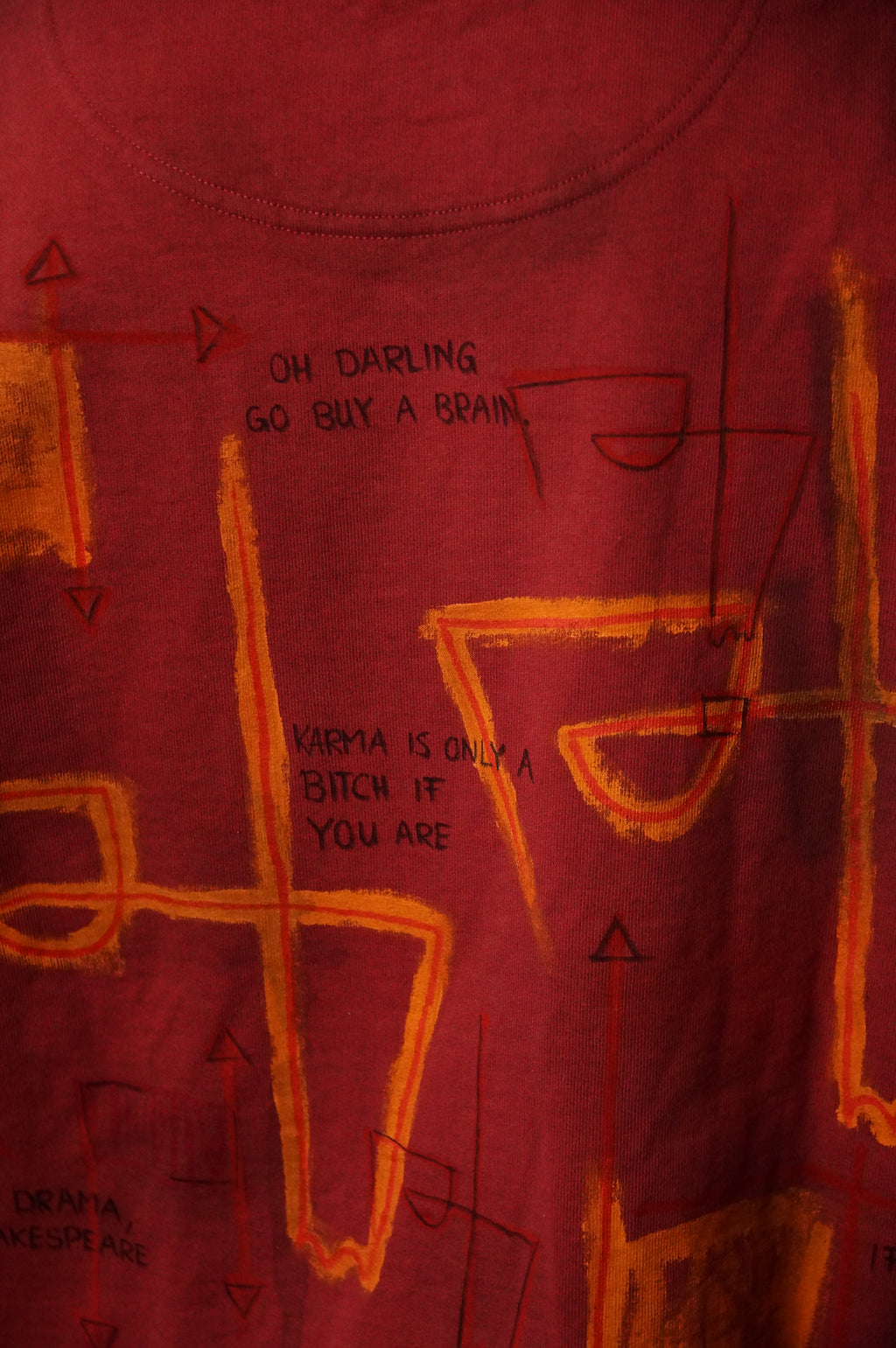 Handbemaltes Sweatshirt mit Tasche aus Bio-Baumwolle | L