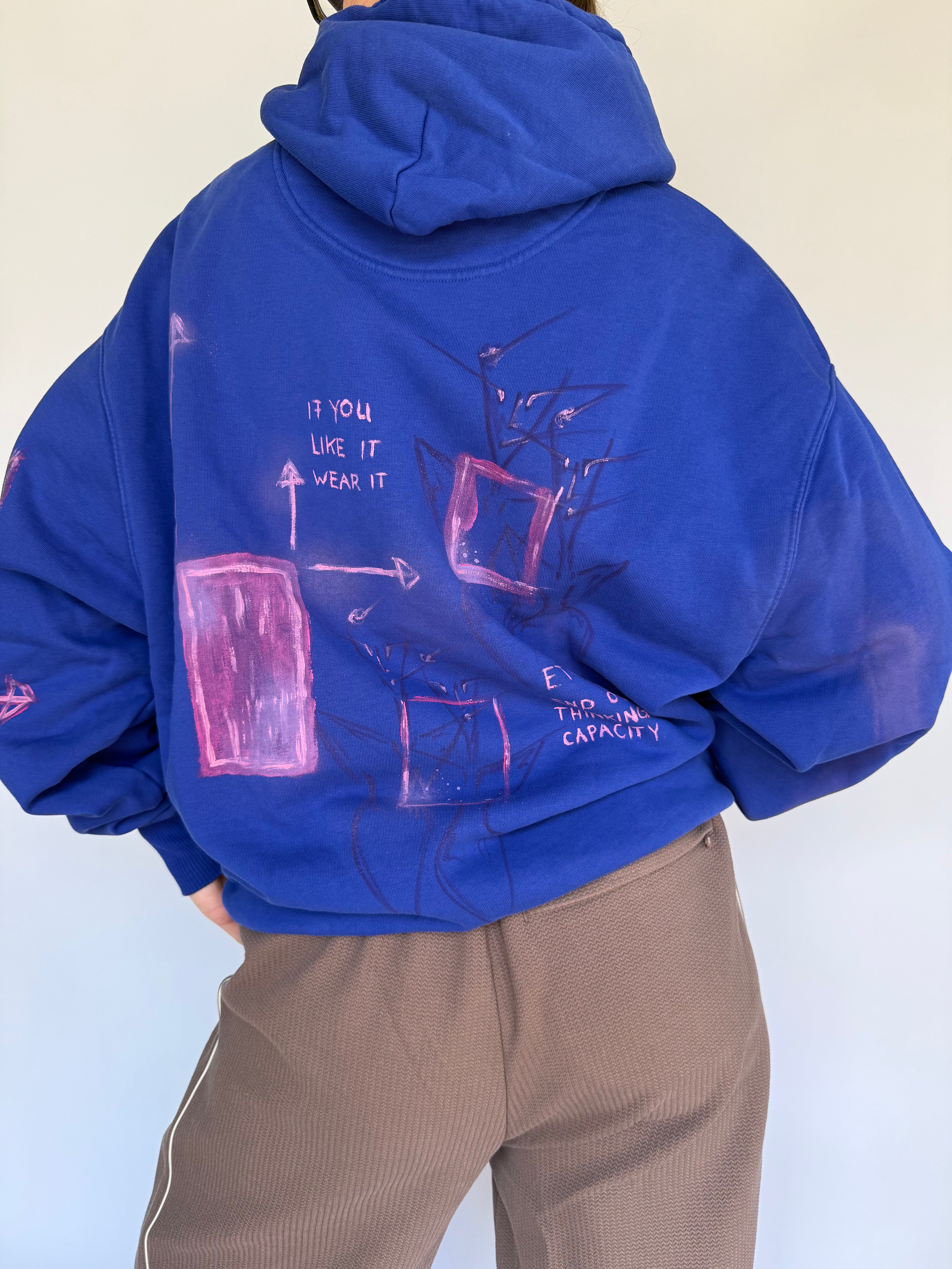 Handbemalter Hoodie aus Bio-Baumwolle |  L