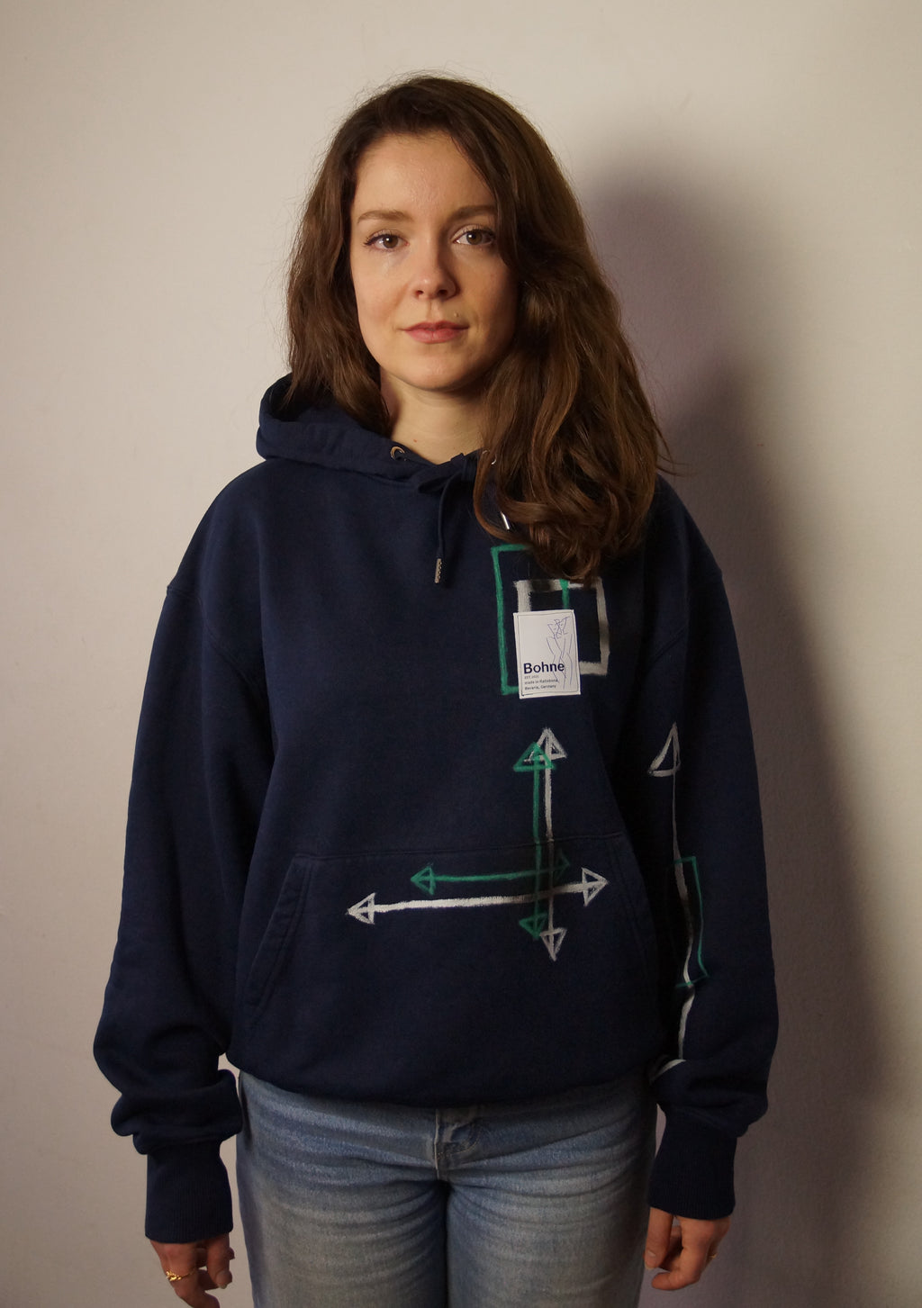 Handbemalter Hoodie aus Bio-Baumwolle | S