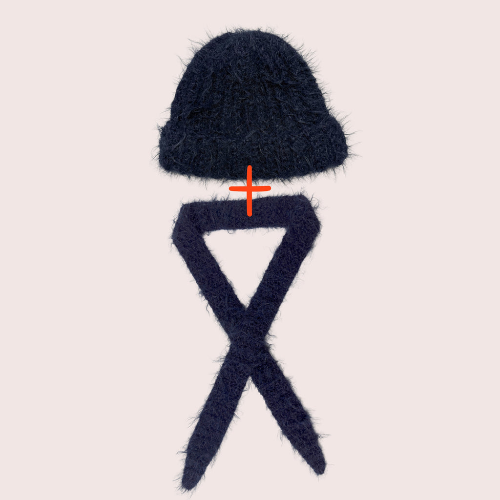 Fuzzy Set | Schal & Beanie zum Vorteilspreis | Midnight Blue