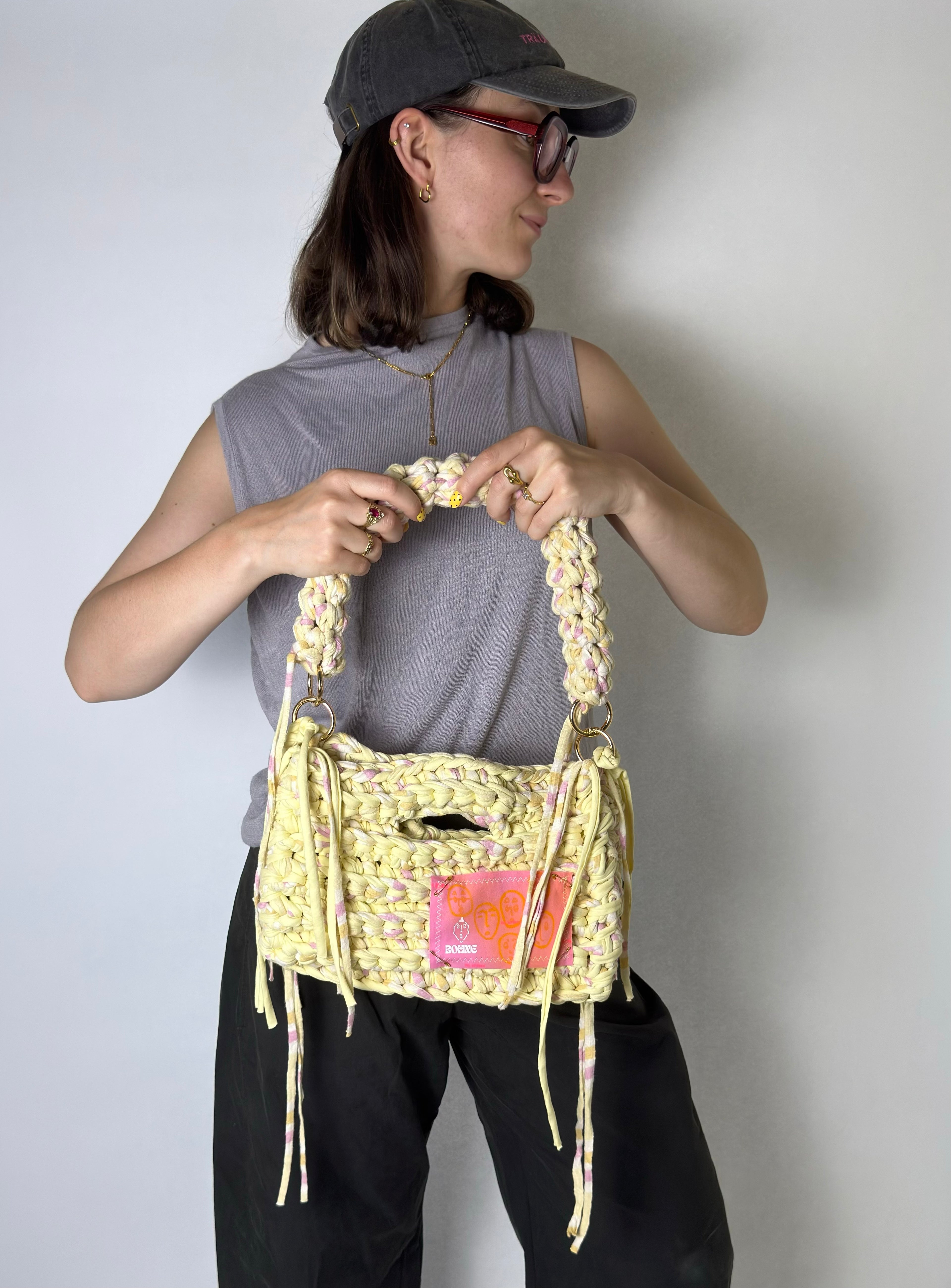 MODUL Blush | handgehäkelte Tasche aus Recyclinggarn