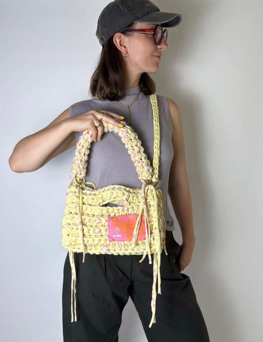 MODUL Blush | handgehäkelte Tasche aus Recyclinggarn