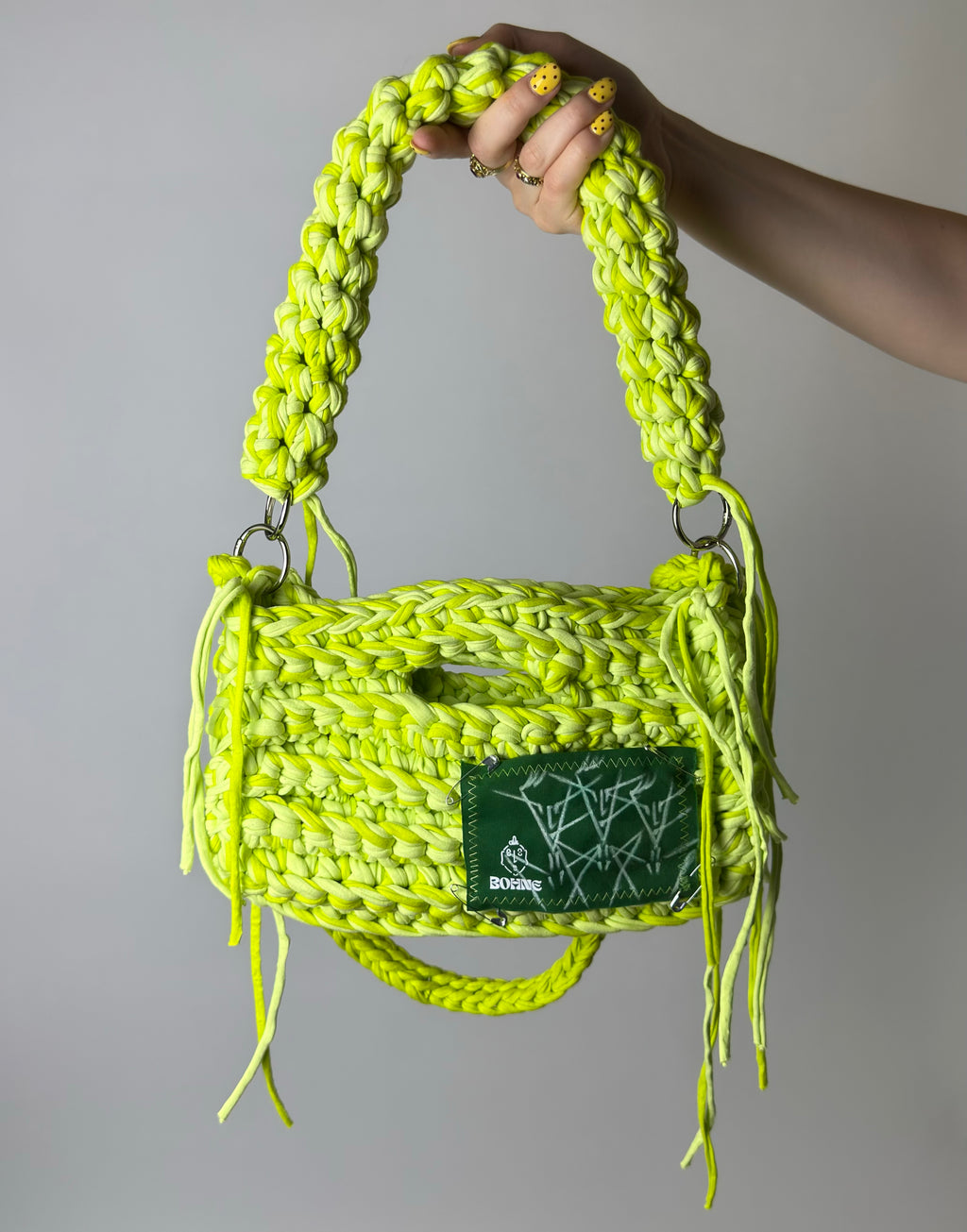 MODUL Lime | handgehäkelte Tasche aus Recyclinggarn
