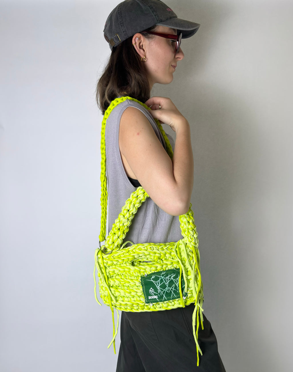 MODUL Lime | handgehäkelte Tasche aus Recyclinggarn