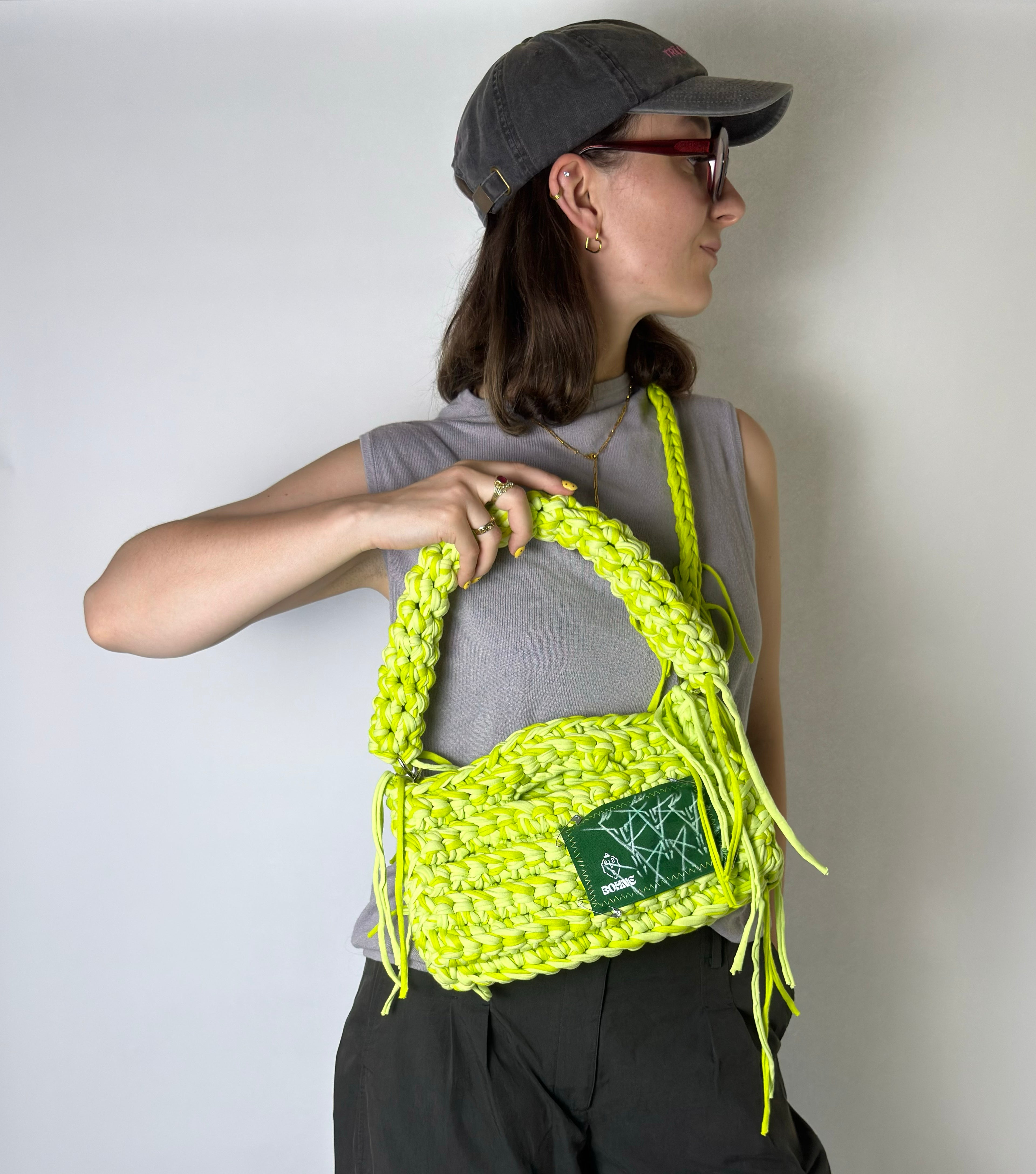 MODUL Lime | handgehäkelte Tasche aus Recyclinggarn