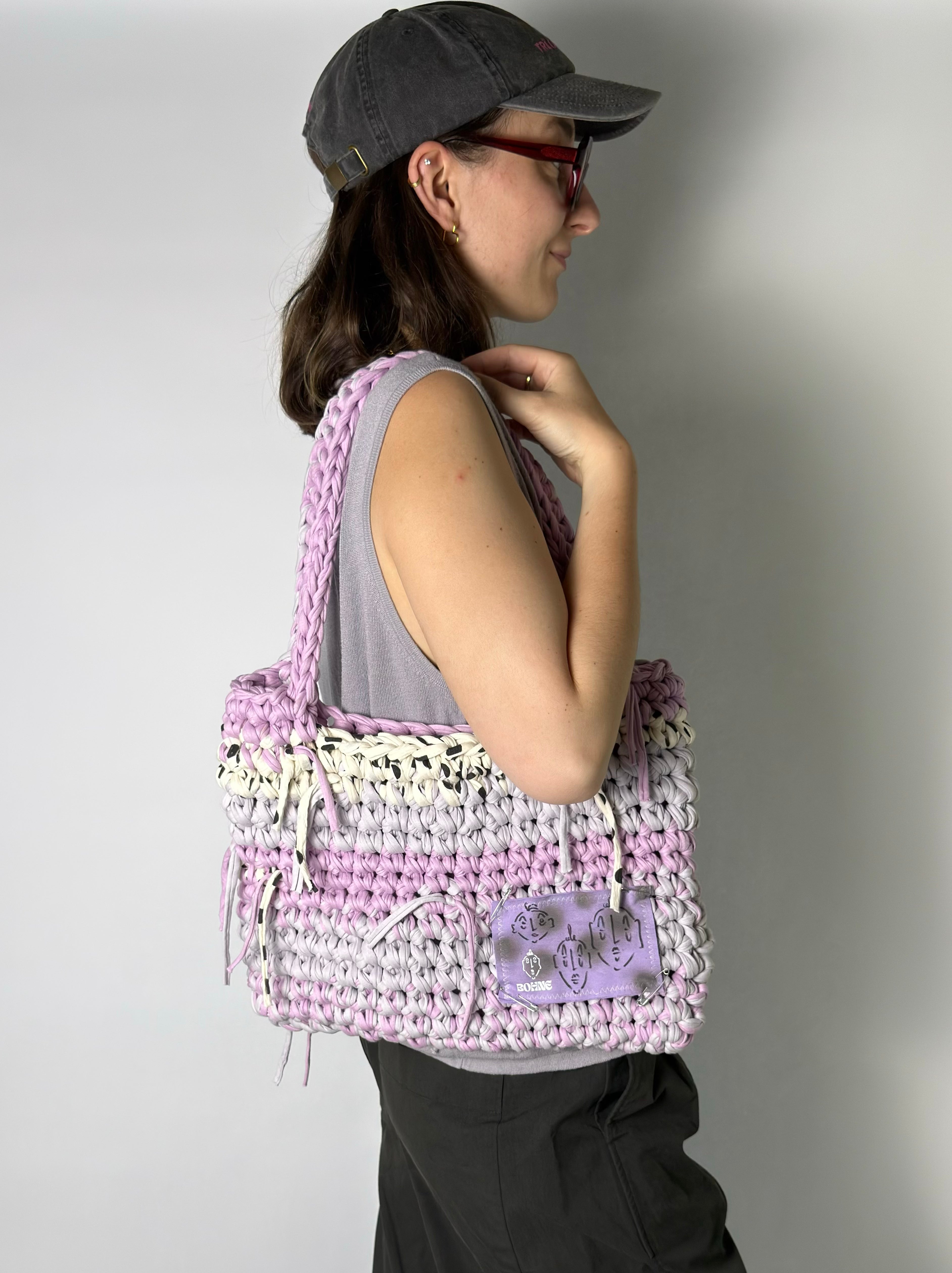 TOTE Heather | handgehäkelte Tasche aus Recyclinggarn