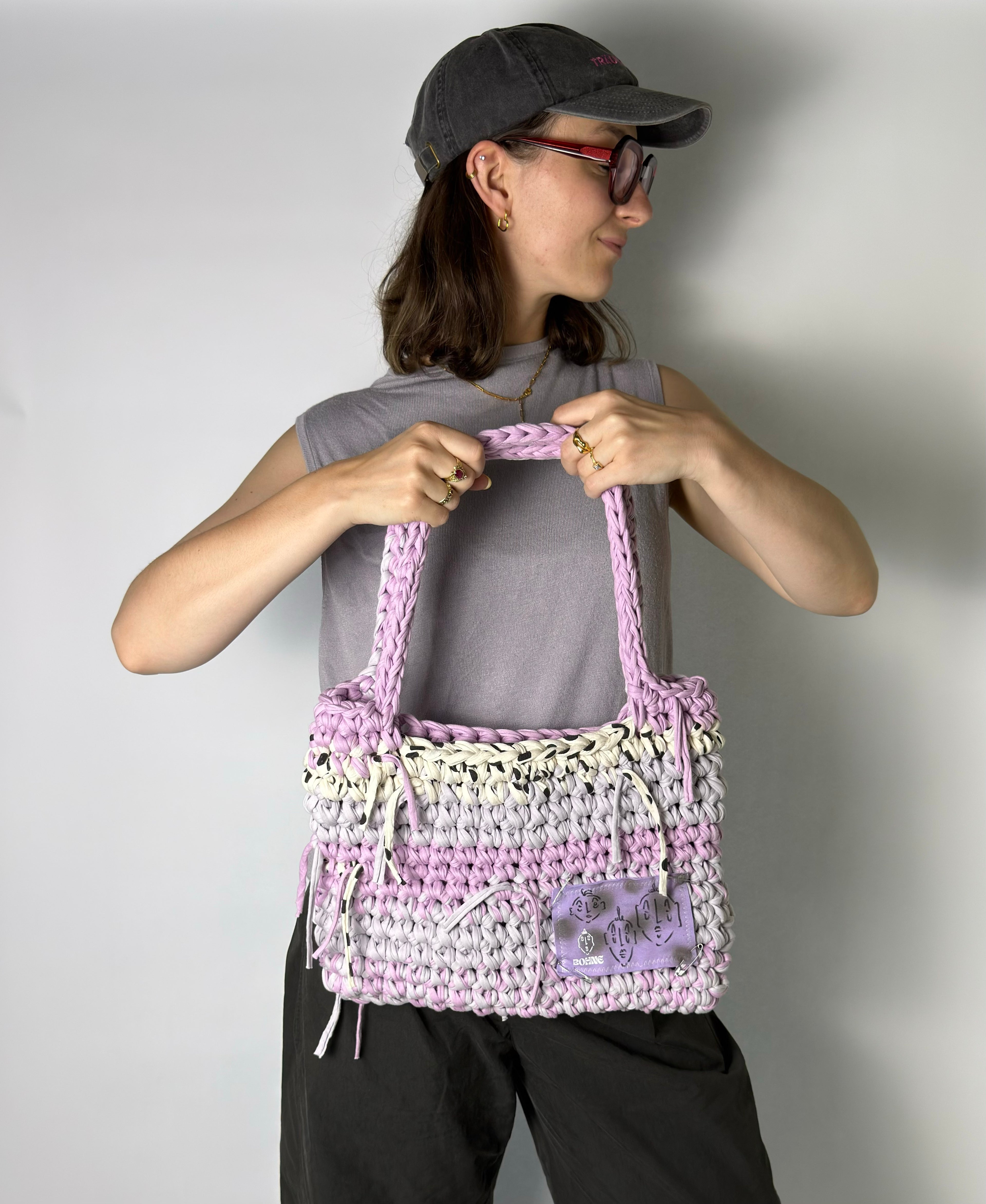 TOTE Heather | handgehäkelte Tasche aus Recyclinggarn