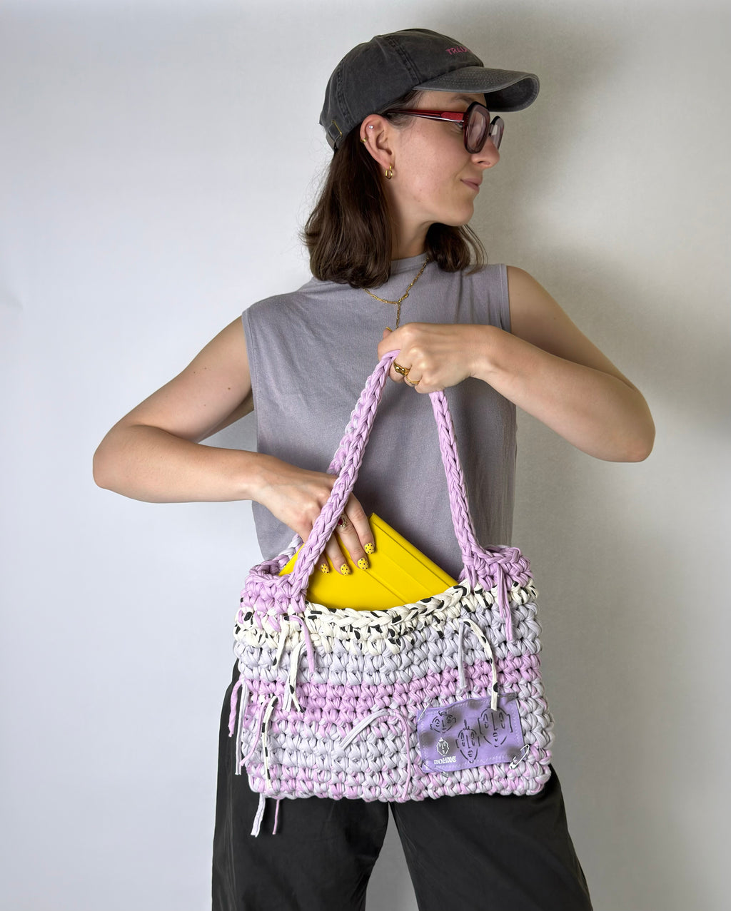 TOTE Heather | handgehäkelte Tasche aus Recyclinggarn