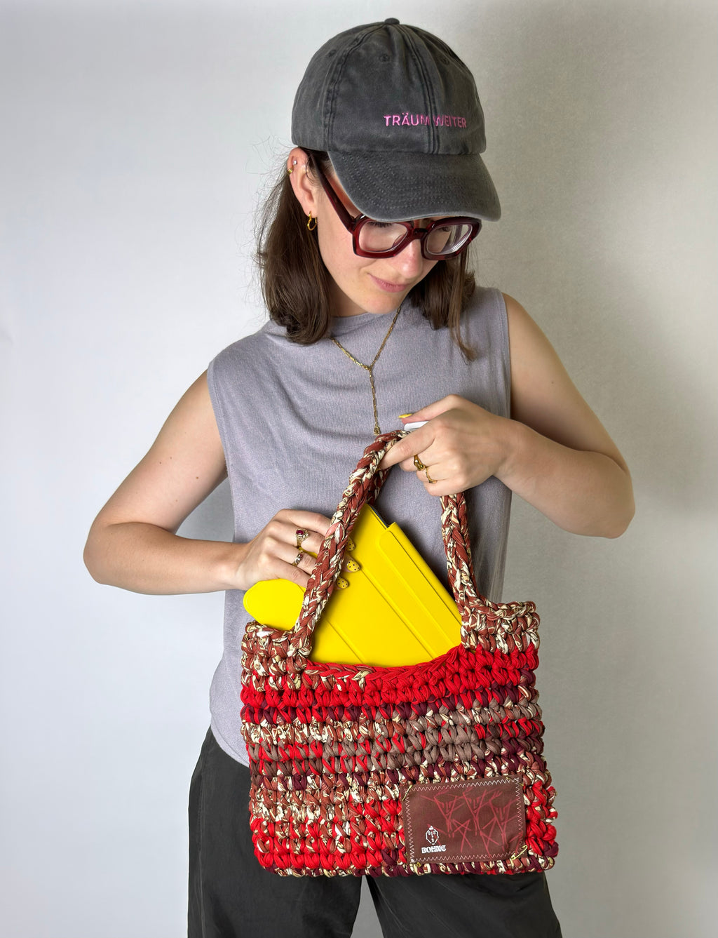 TOTE Ember | handgehäkelte Tasche aus Recyclinggarn