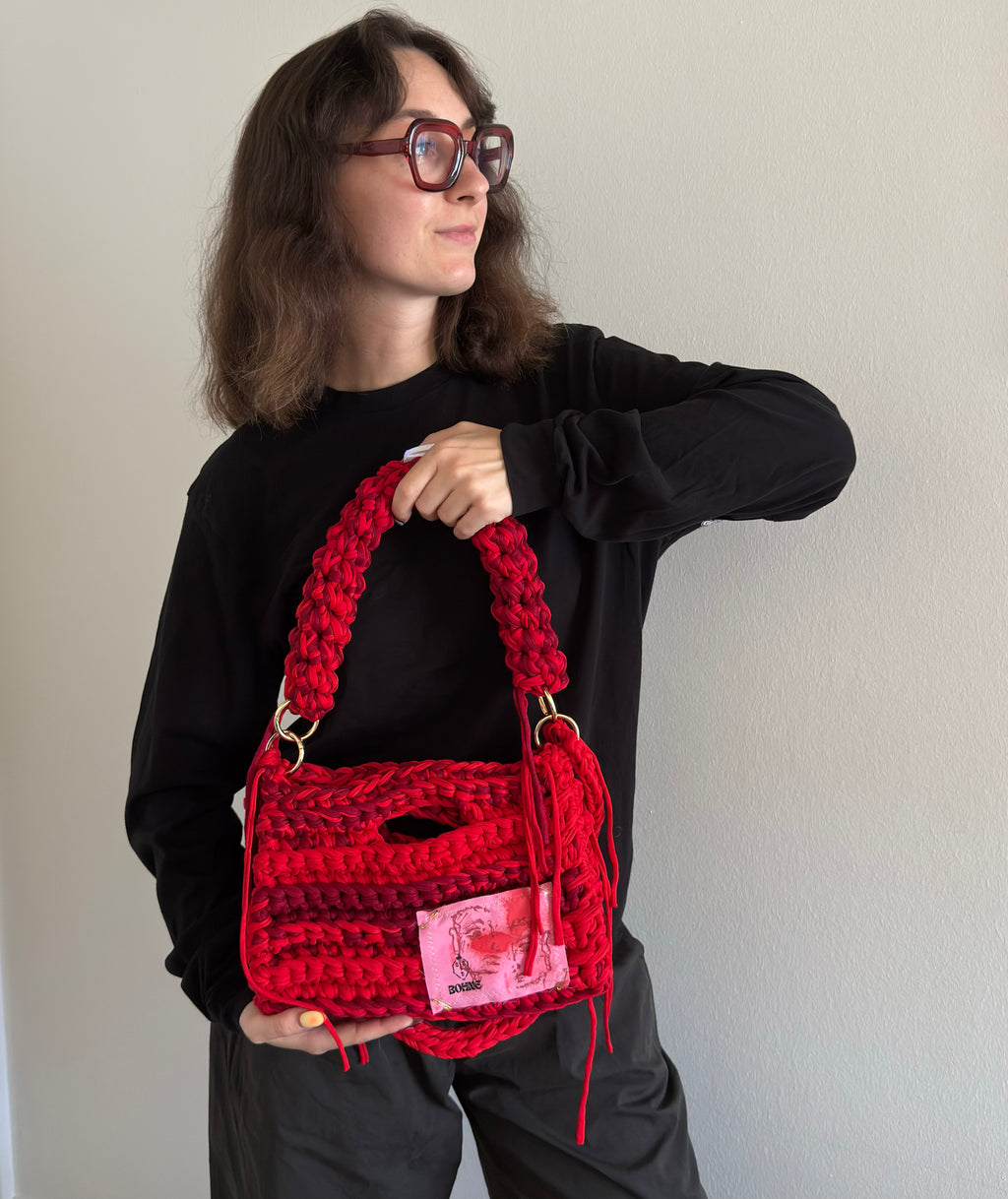MODUL Fire | handgehäkelte Tasche aus Recyclinggarn