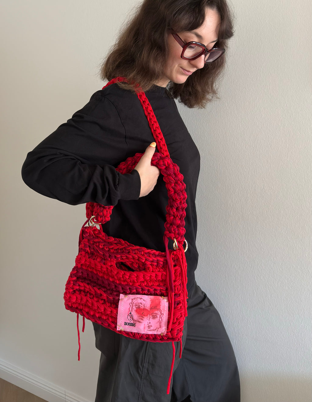 MODUL Fire | handgehäkelte Tasche aus Recyclinggarn