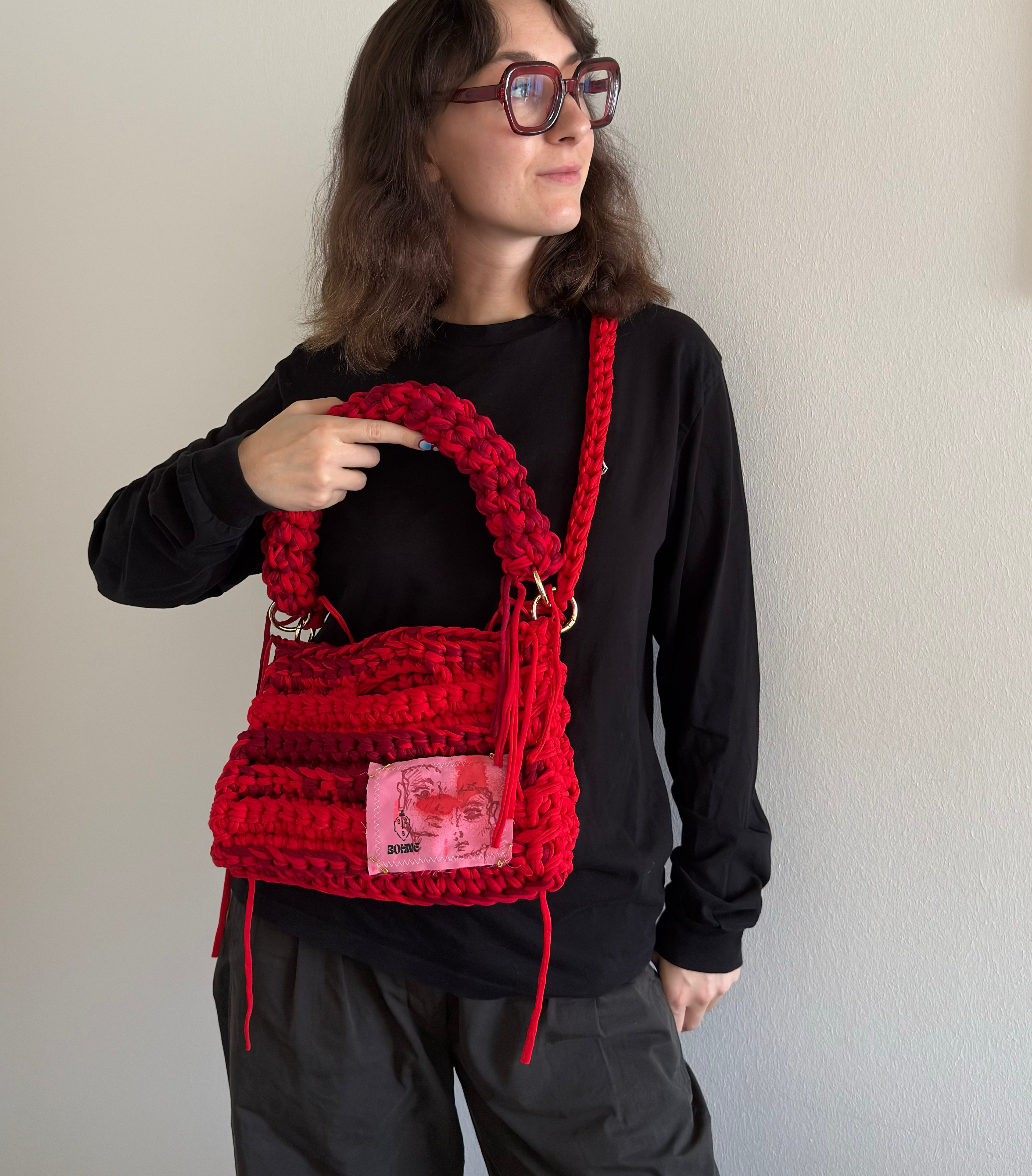 MODUL Fire | handgehäkelte Tasche aus Recyclinggarn