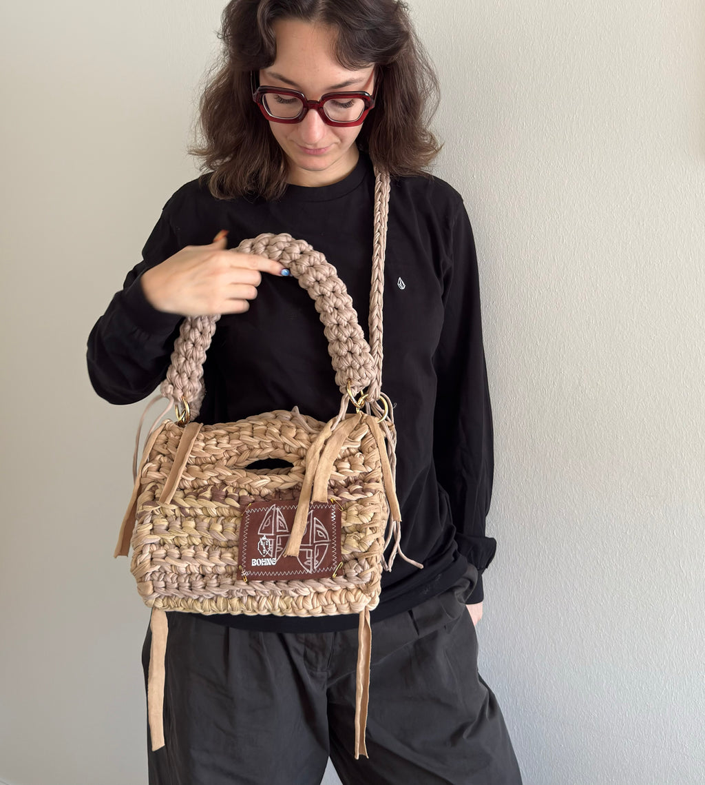MODUL Sand | handgehäkelte Tasche aus Recyclinggarn