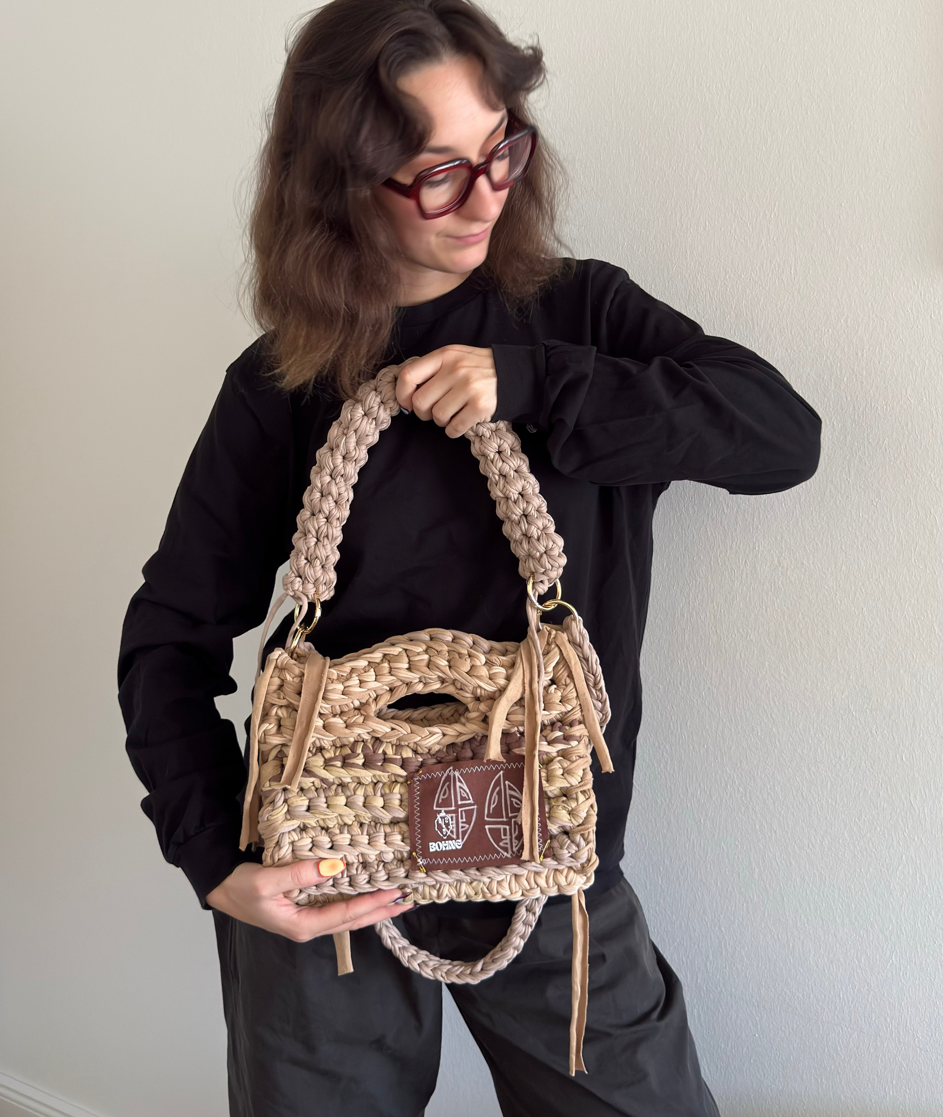 MODUL Sand | handgehäkelte Tasche aus Recyclinggarn