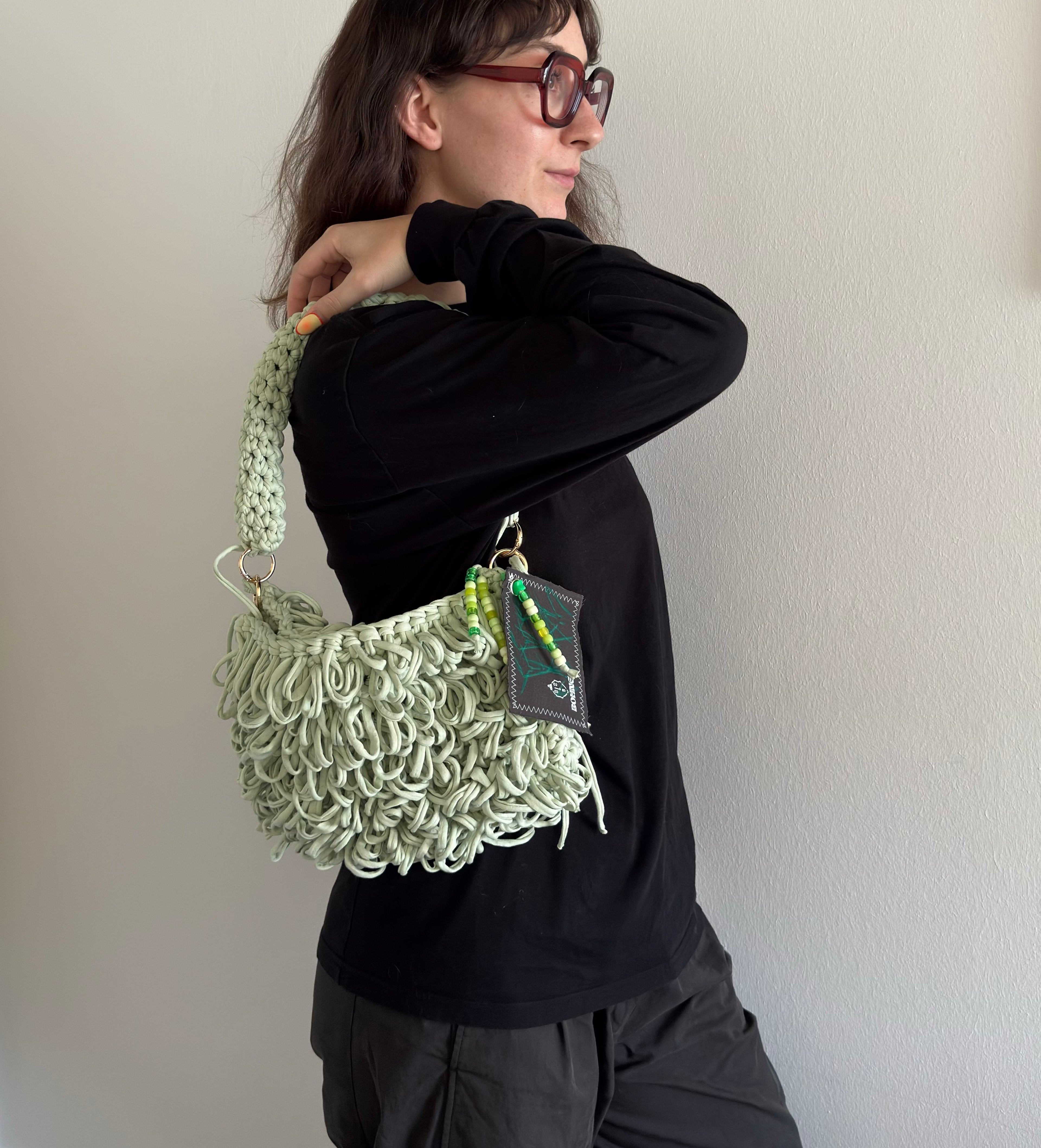 SWAY Mint | handgehäkelte Tasche aus Recyclinggarn