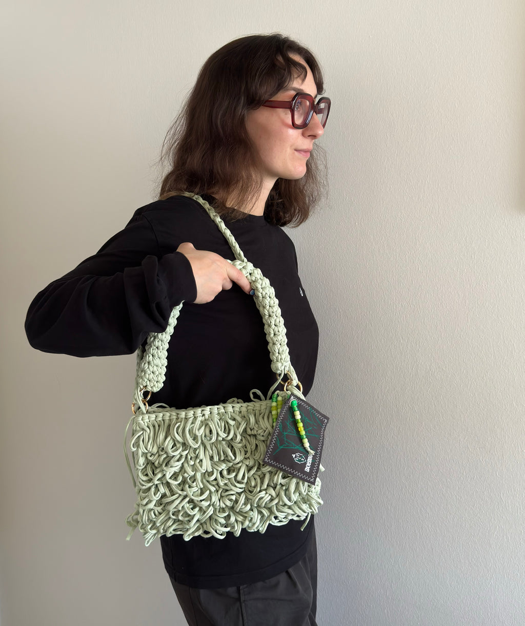 SWAY Mint | handgehäkelte Tasche aus Recyclinggarn