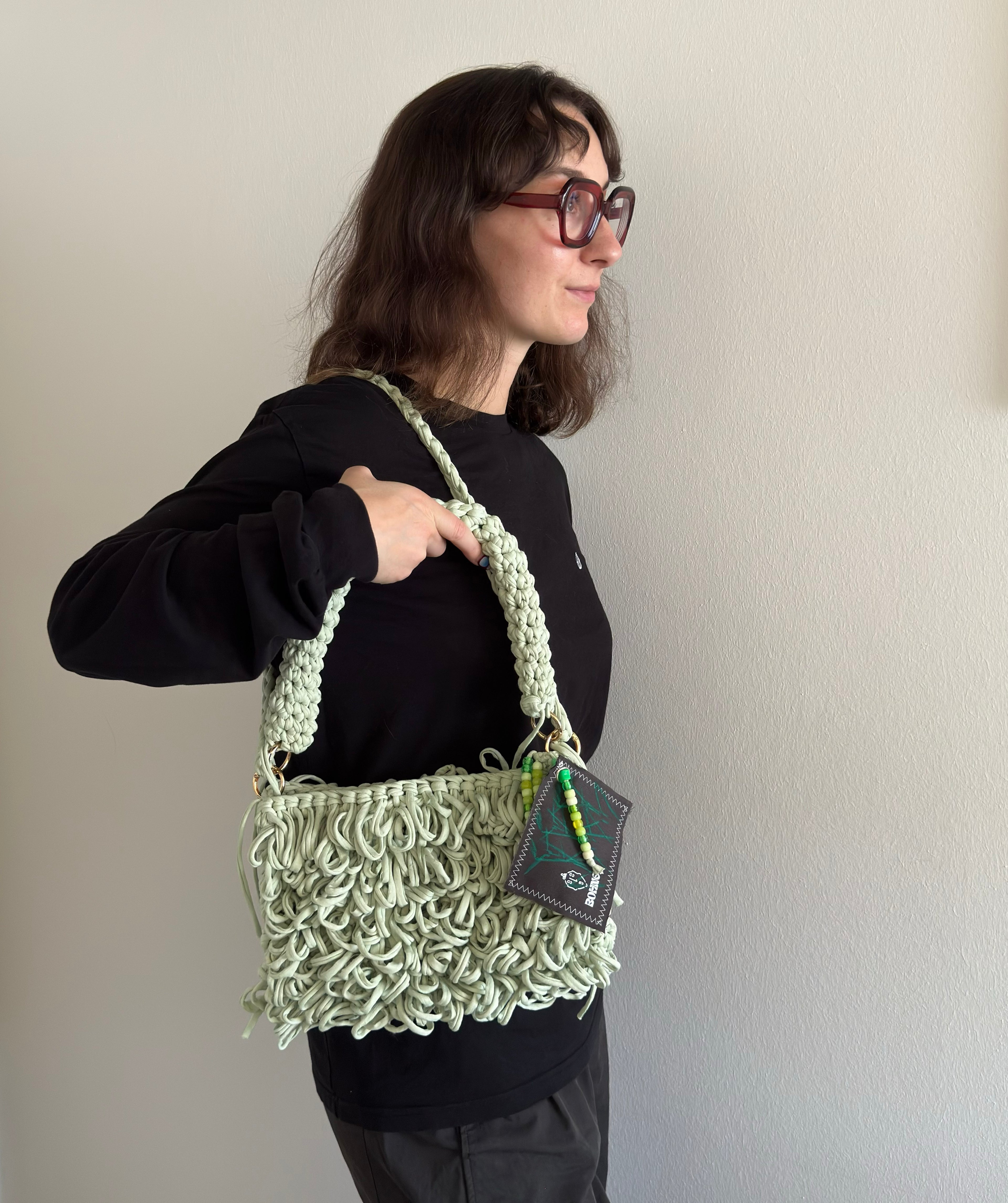 SWAY Mint | handgehäkelte Tasche aus Recyclinggarn