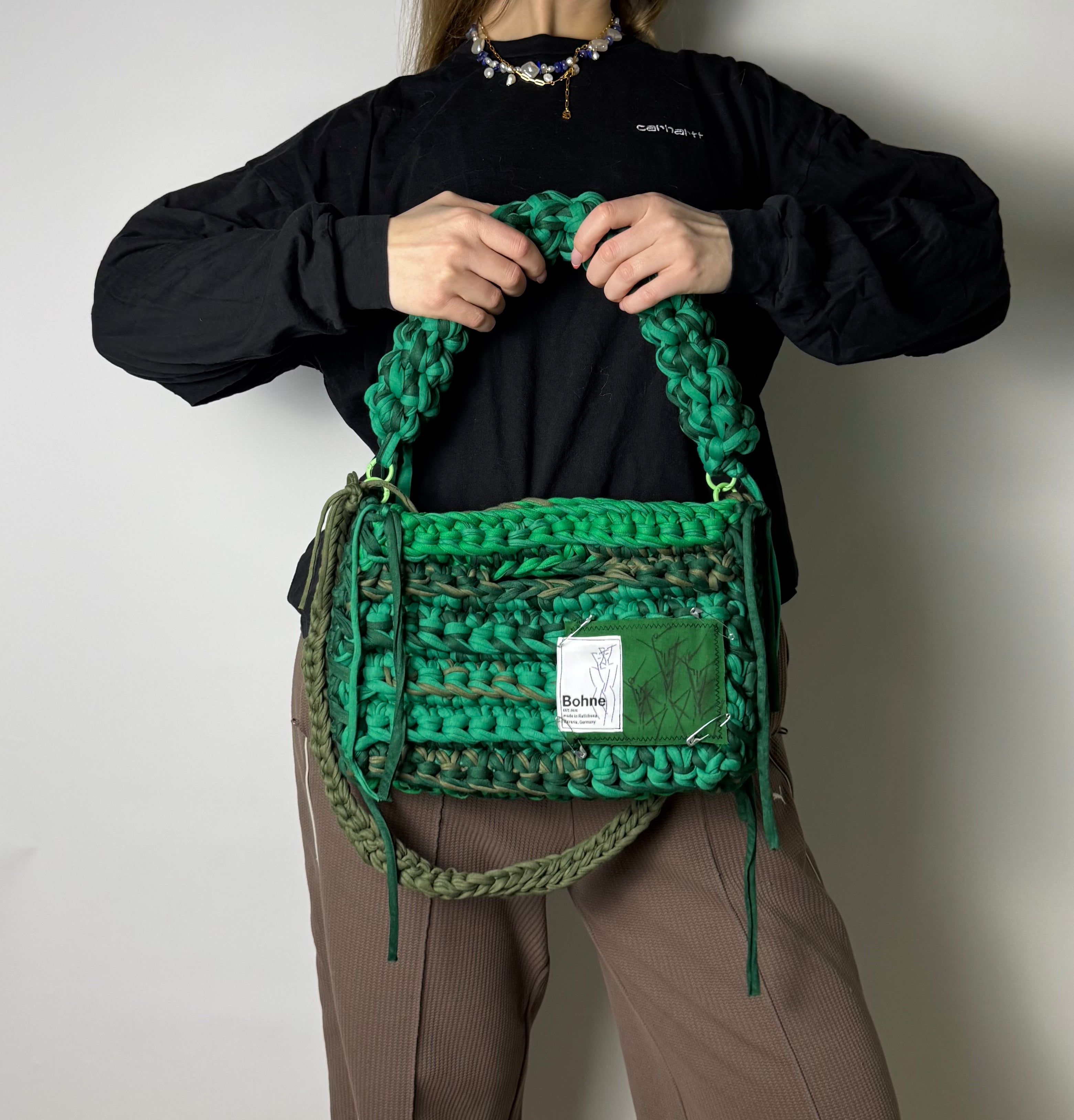 MODUL Moss | handgehäkelte Tasche aus Recyclinggarn