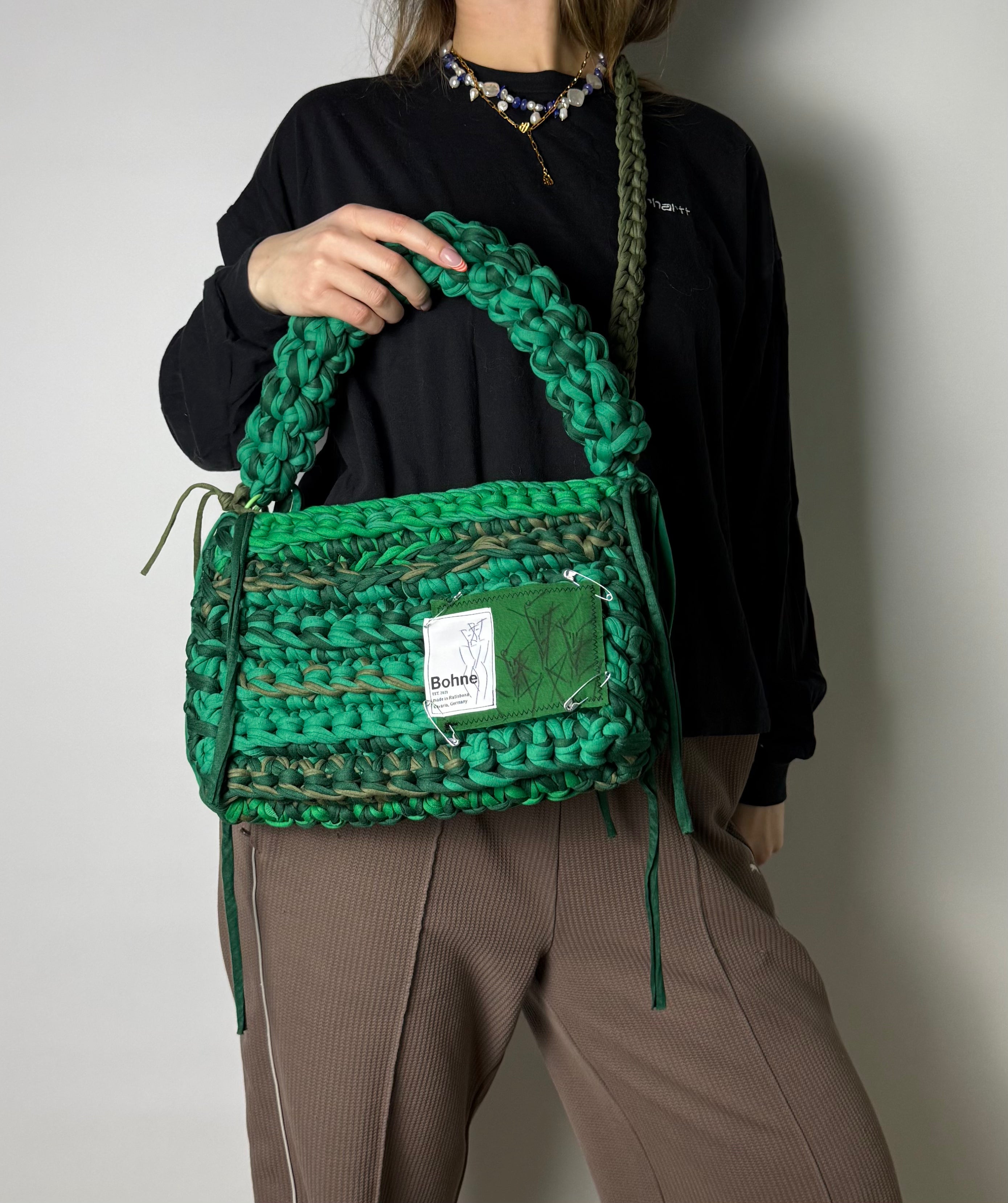 MODUL Moss | handgehäkelte Tasche aus Recyclinggarn