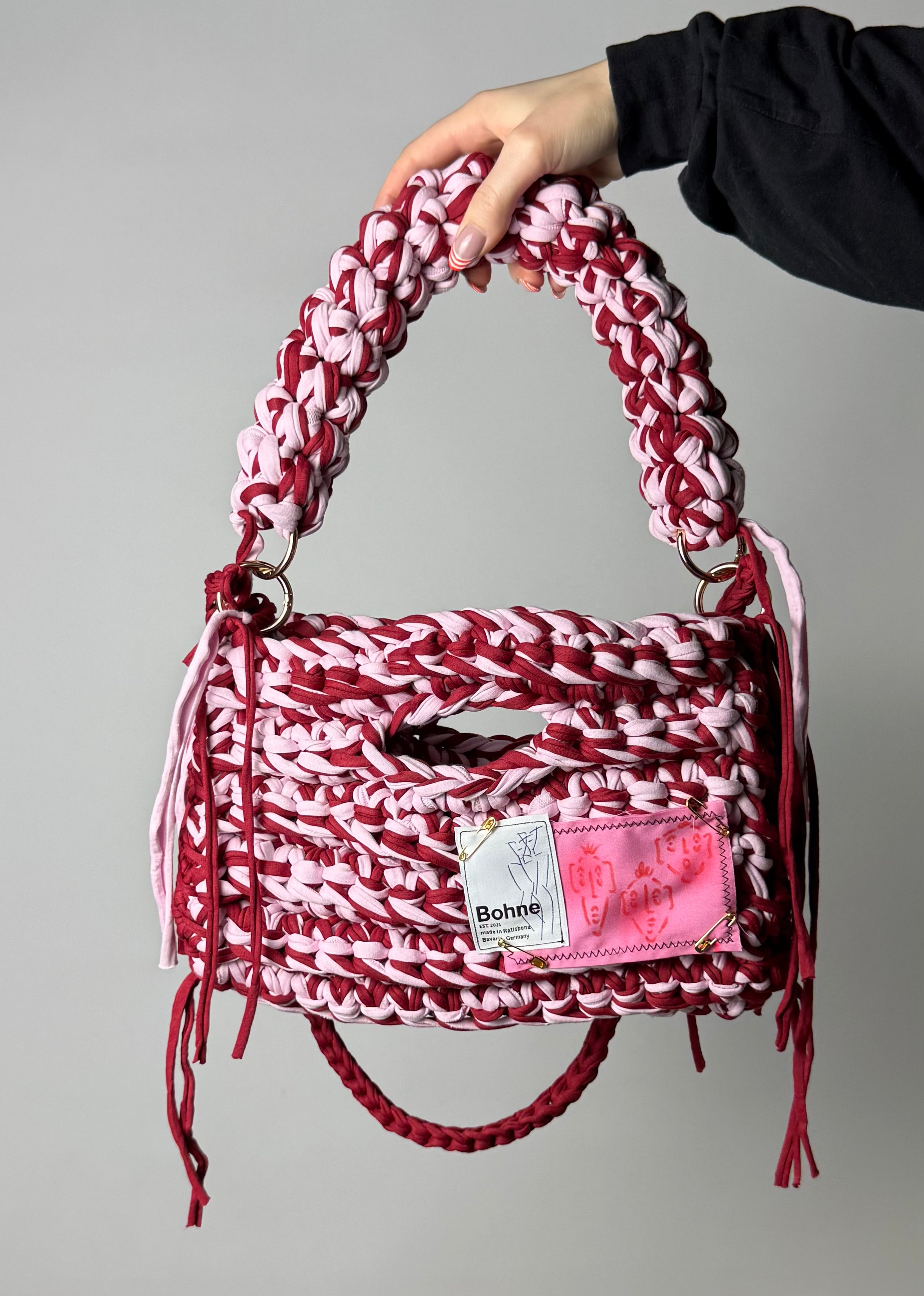 MODUL Berry | handgehäkelte Tasche aus Recyclinggarn