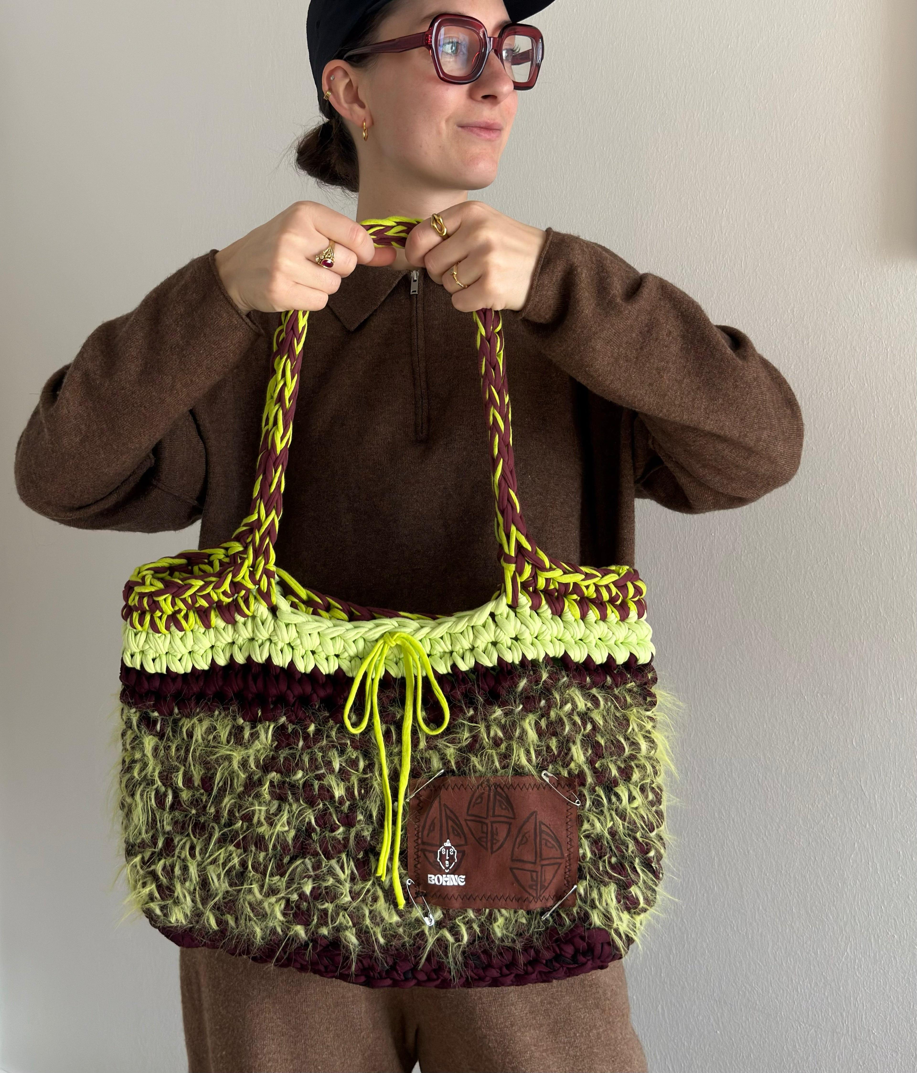 TOTE Wild Fern | handgehäkelte Tasche aus Recyclinggarn